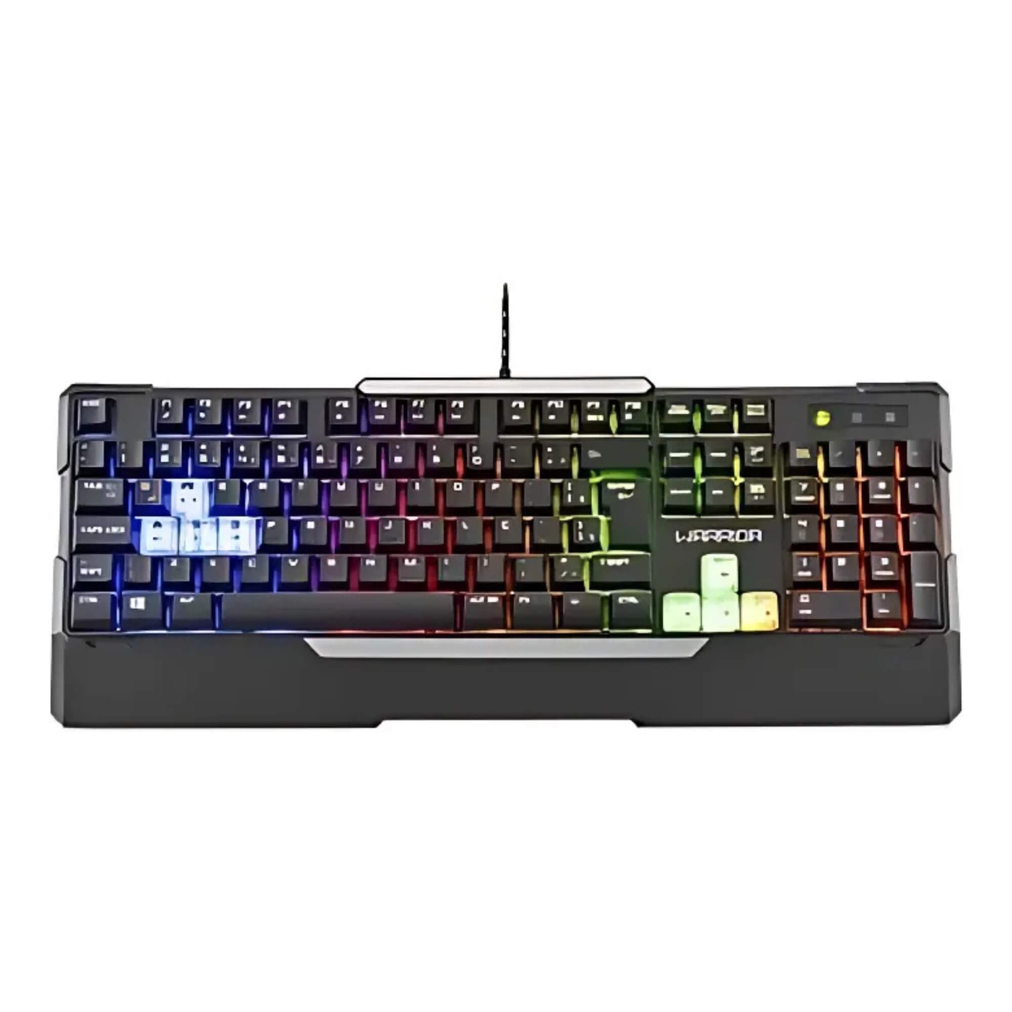 Teclado Gamer Semi Mecânico Warrior Wakiza LED RGB Rainbow - TC208