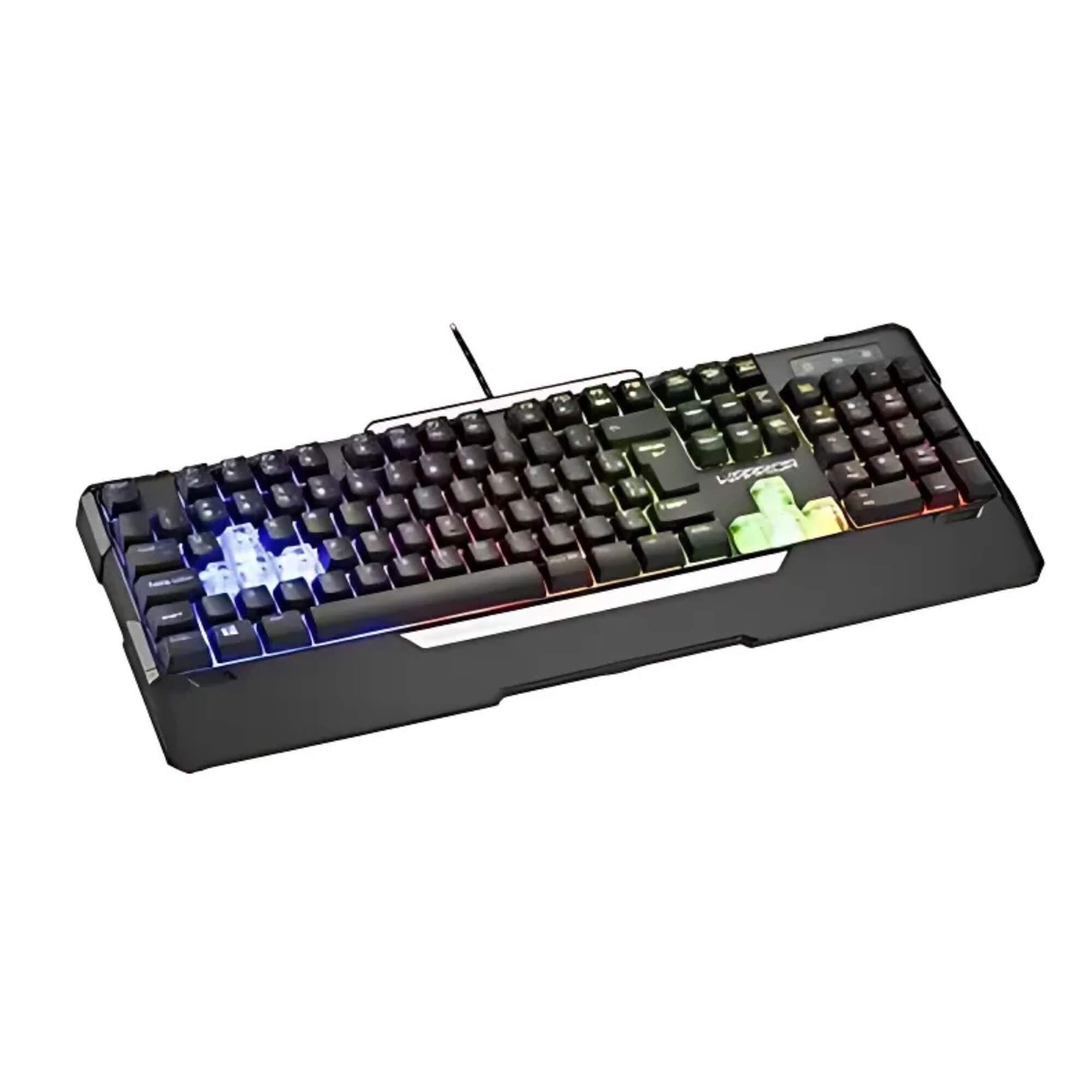 Teclado Gamer Semi Mecânico Warrior Wakiza LED RGB Rainbow - TC208