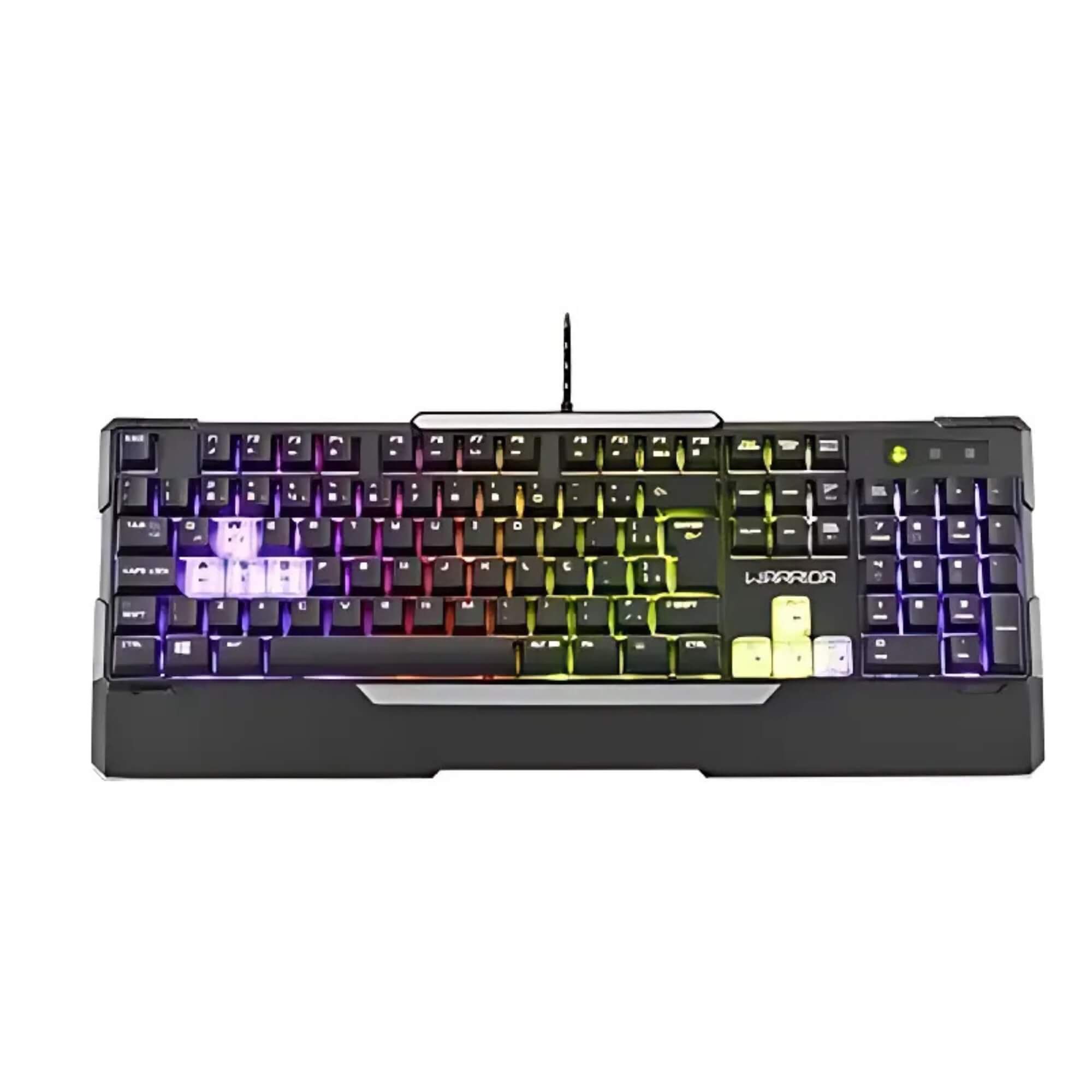 Teclado Gamer Semi Mecânico Warrior Wakiza LED RGB Rainbow - TC208