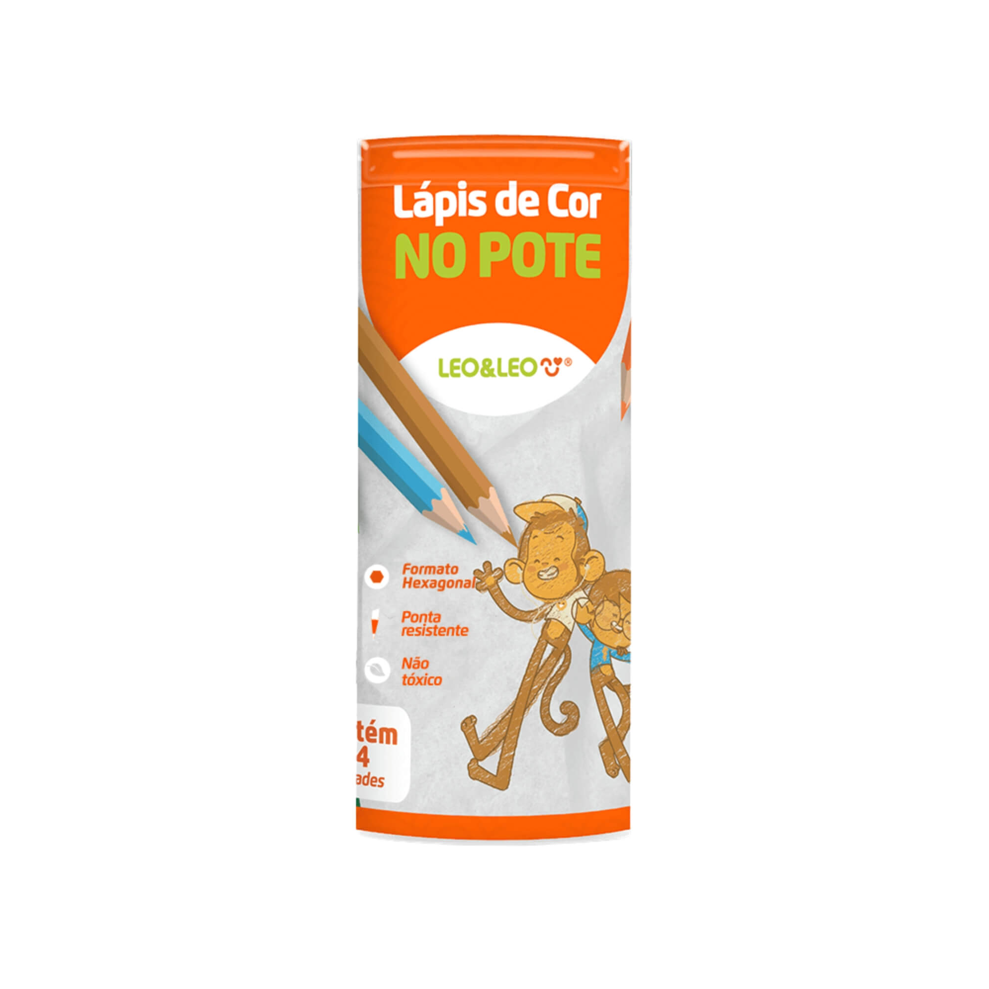 Lápis de Cor Pote 24 Cores Sextavado Leo&Leo Leonora - 72118