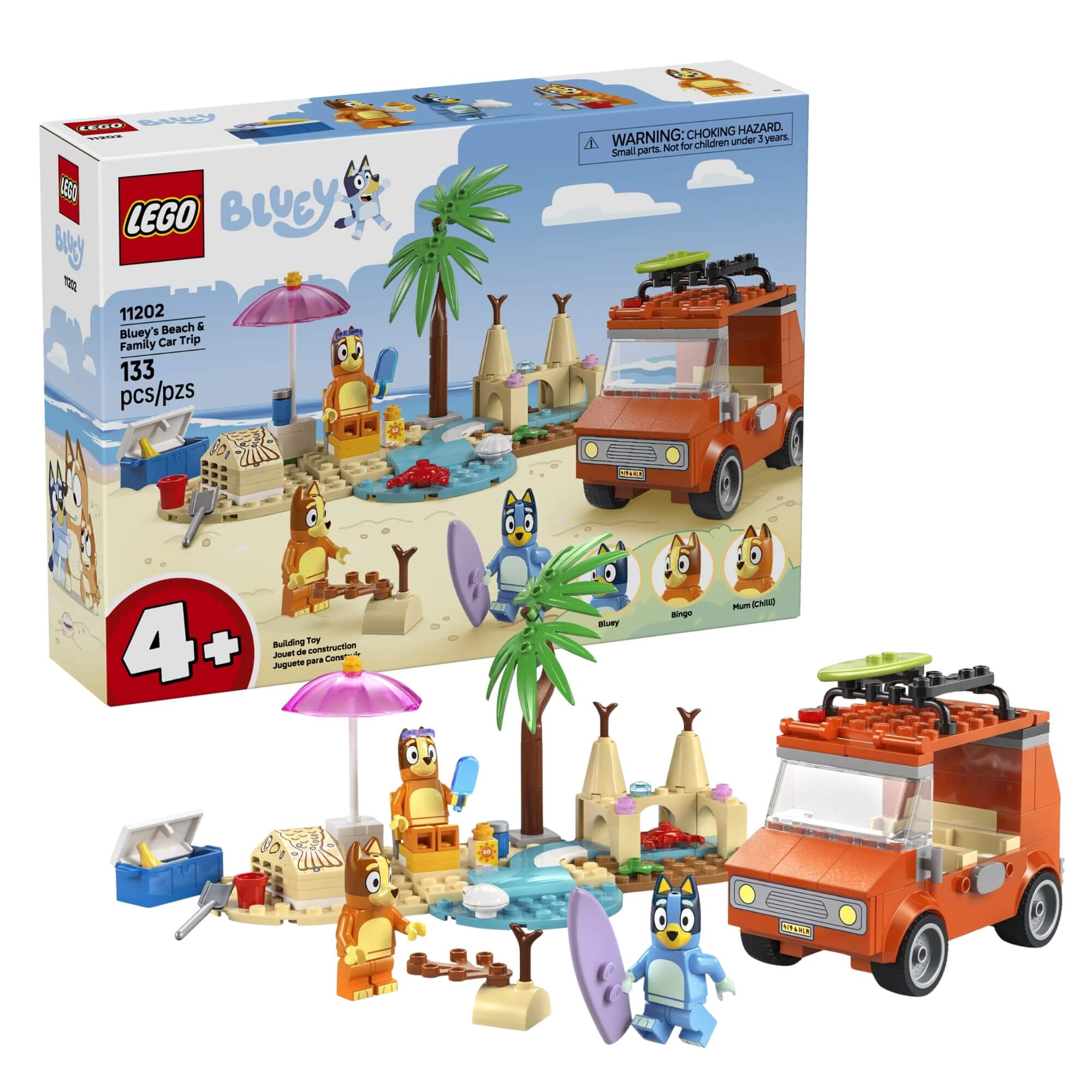 LEGO Bluey - Viagem de Carro em Família e Praia de Bluey 133 Peças - 4111111202