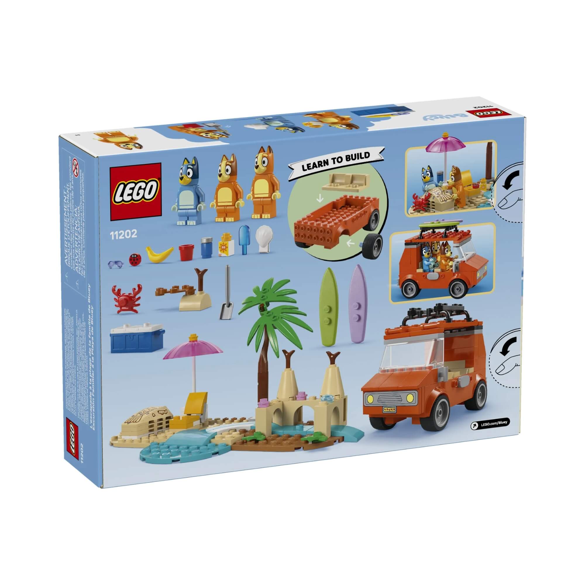LEGO Bluey - Viagem de Carro em Família e Praia de Bluey 133 Peças - 4111111202