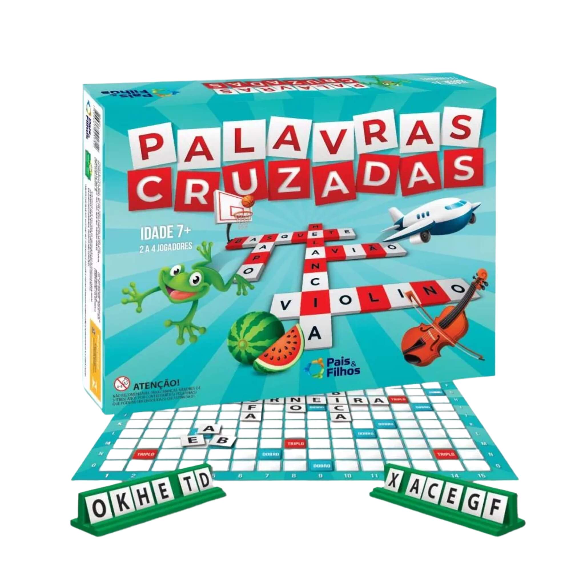 Jogo de Tabuleiro Palavras Cruzadas 2 a 4 Jogadores Pais e Filhos - 2171-1