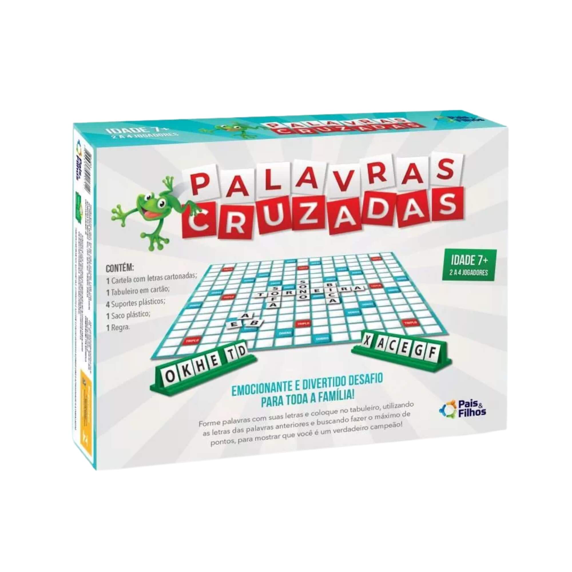 Jogo de Tabuleiro Palavras Cruzadas 2 a 4 Jogadores Pais e Filhos - 2171-1