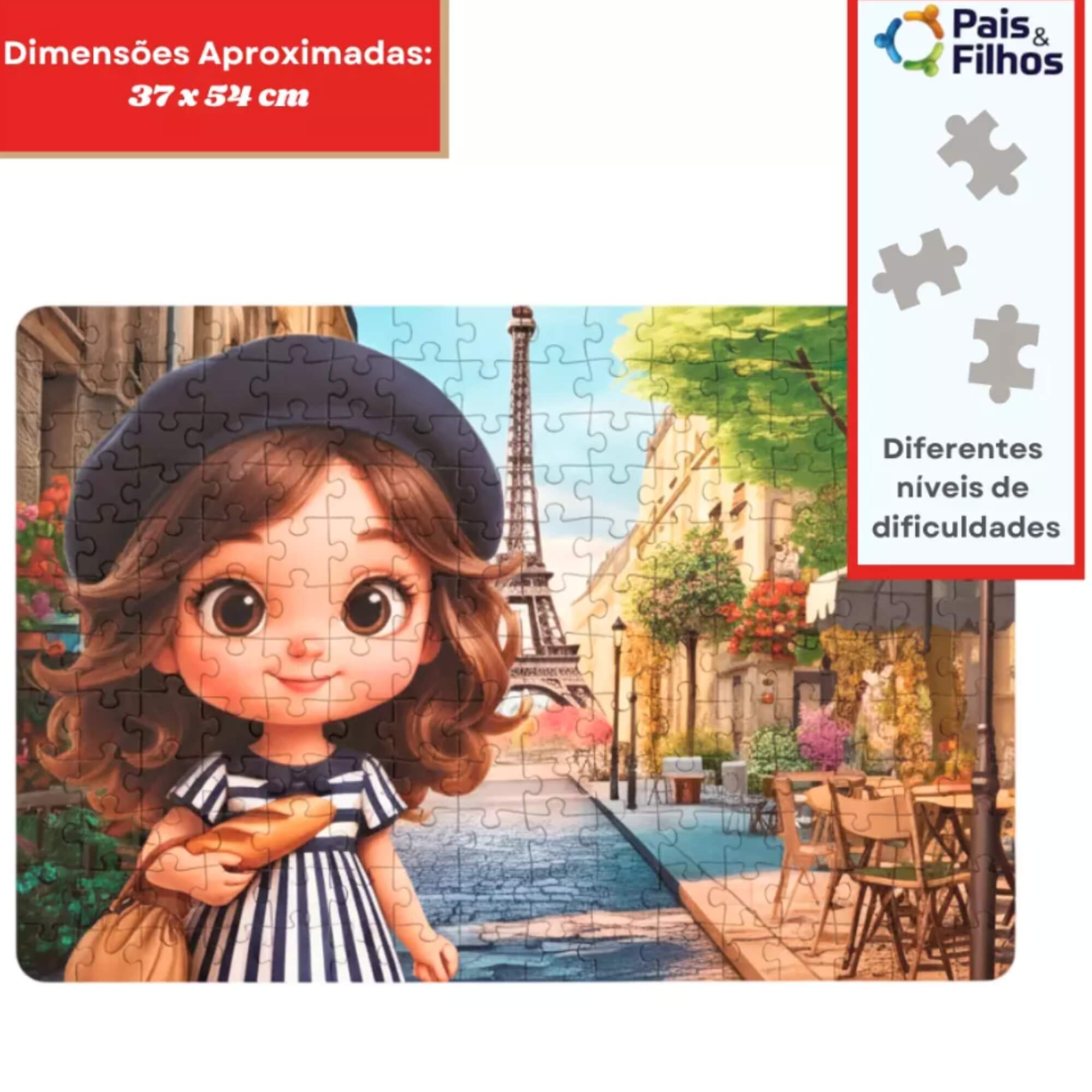 Quebra-Cabeça em Família - Francesinha 300 Peças Pais e Filhos - 793402-1