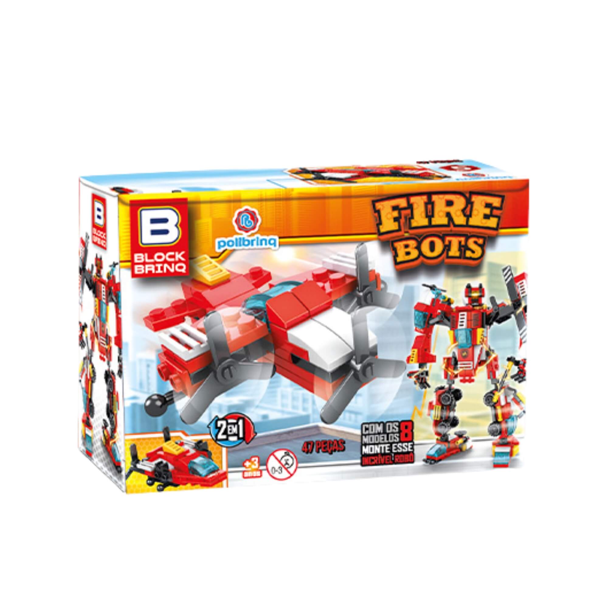 Brinquedo Blocos de Montar Fire Bots Força Máxima Resgate (Sortido e Unitário) Polibrinq - BM038