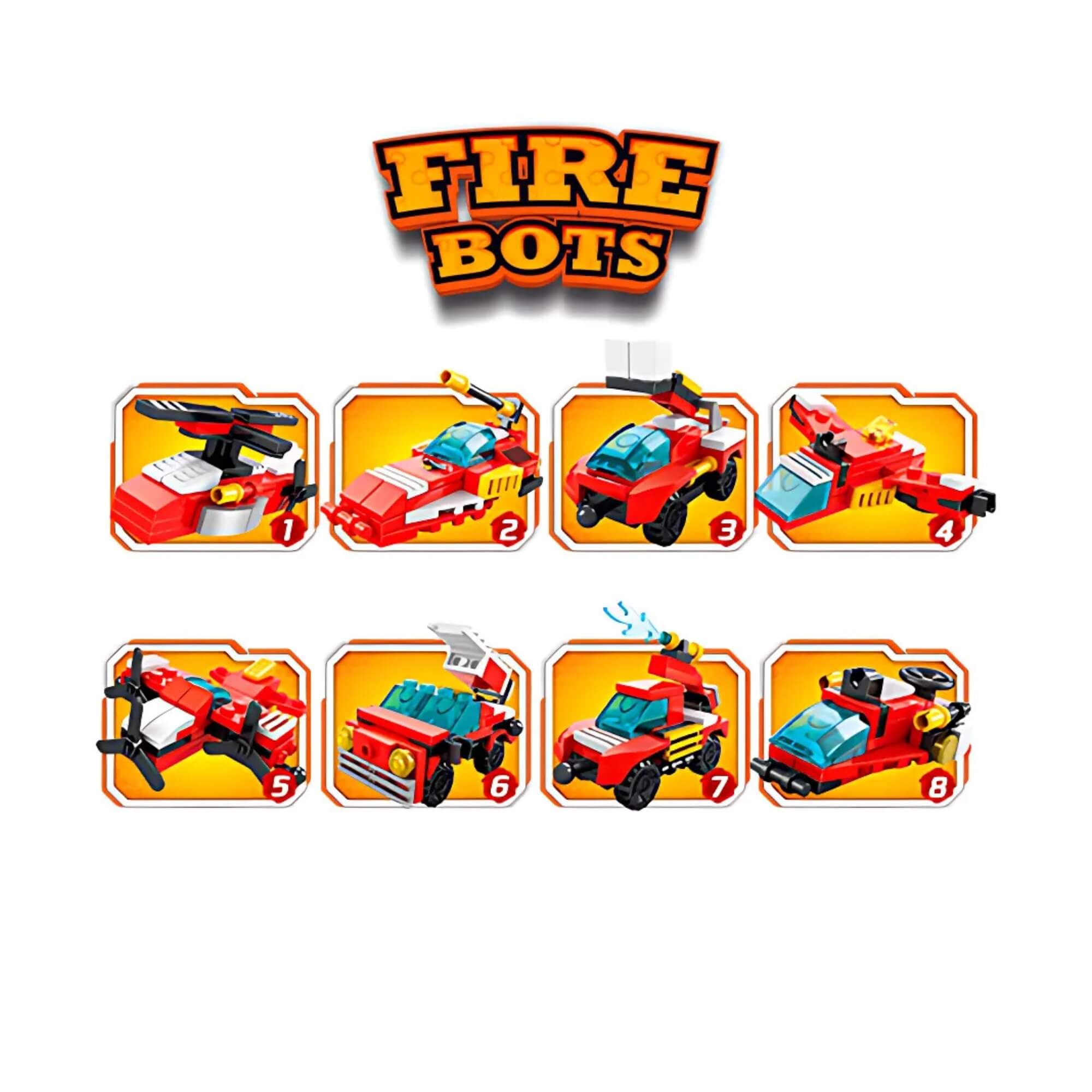 Brinquedo Blocos de Montar Fire Bots Força Máxima Resgate (Sortido e Unitário) Polibrinq - BM038