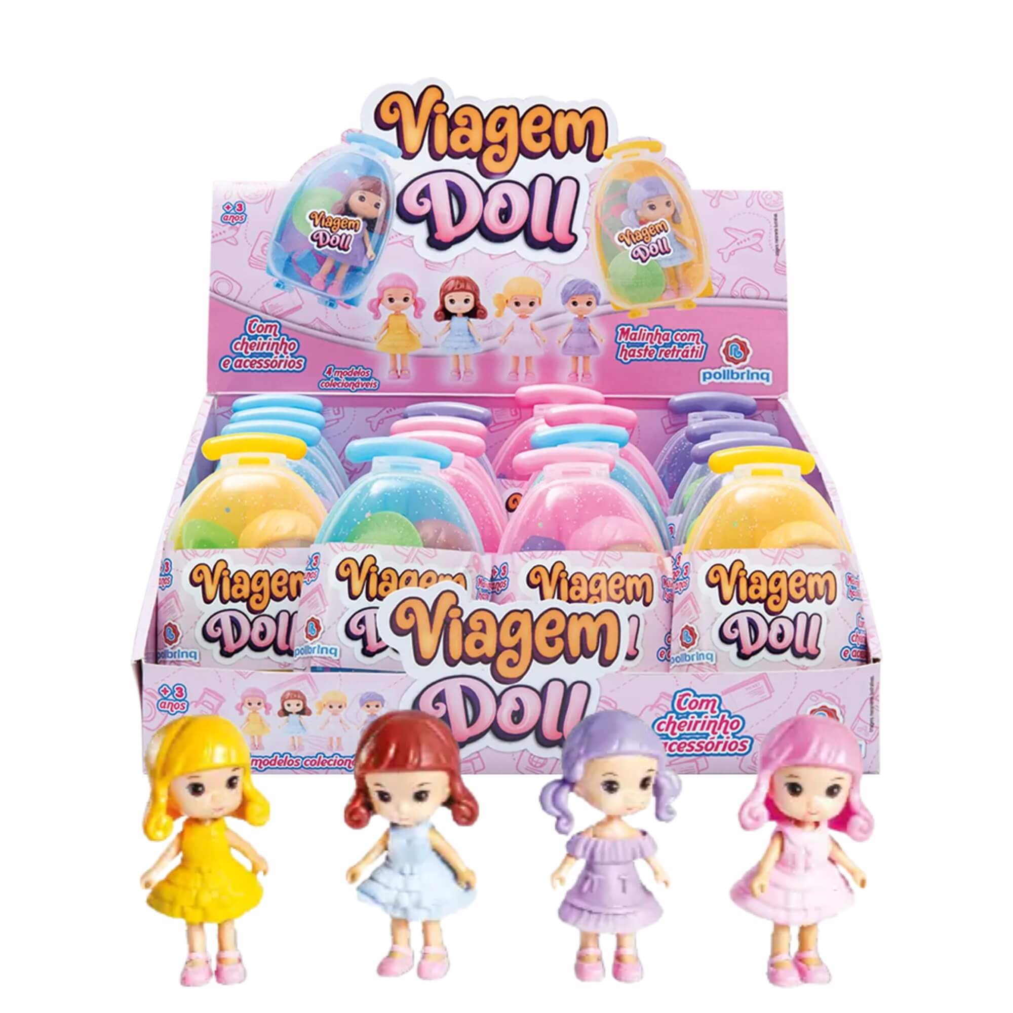 Brinquedo Infantil Mini Boneca Viagem Doll Sortida e Unitária Polibrinq - KB005