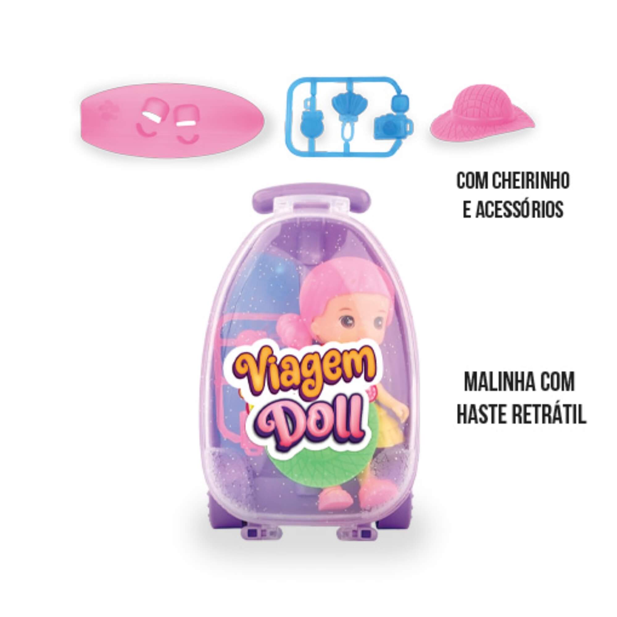 Brinquedo Infantil Mini Boneca Viagem Doll Sortida e Unitária Polibrinq - KB005