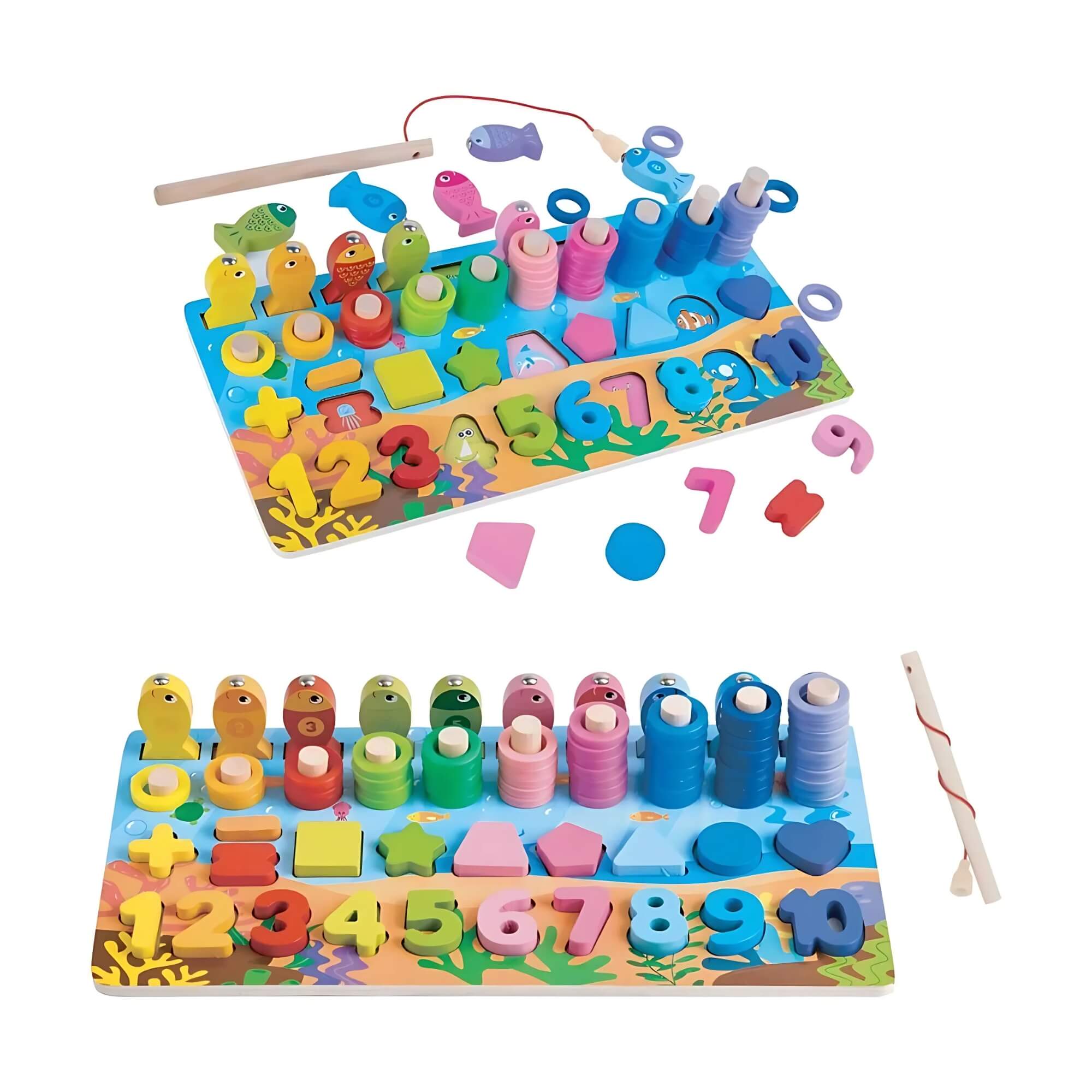 Brinquedo Educativo de Madeira Educaplay Tabuleiro Somar e Brincar c/ 84 Peças Polibrinq - BDM28