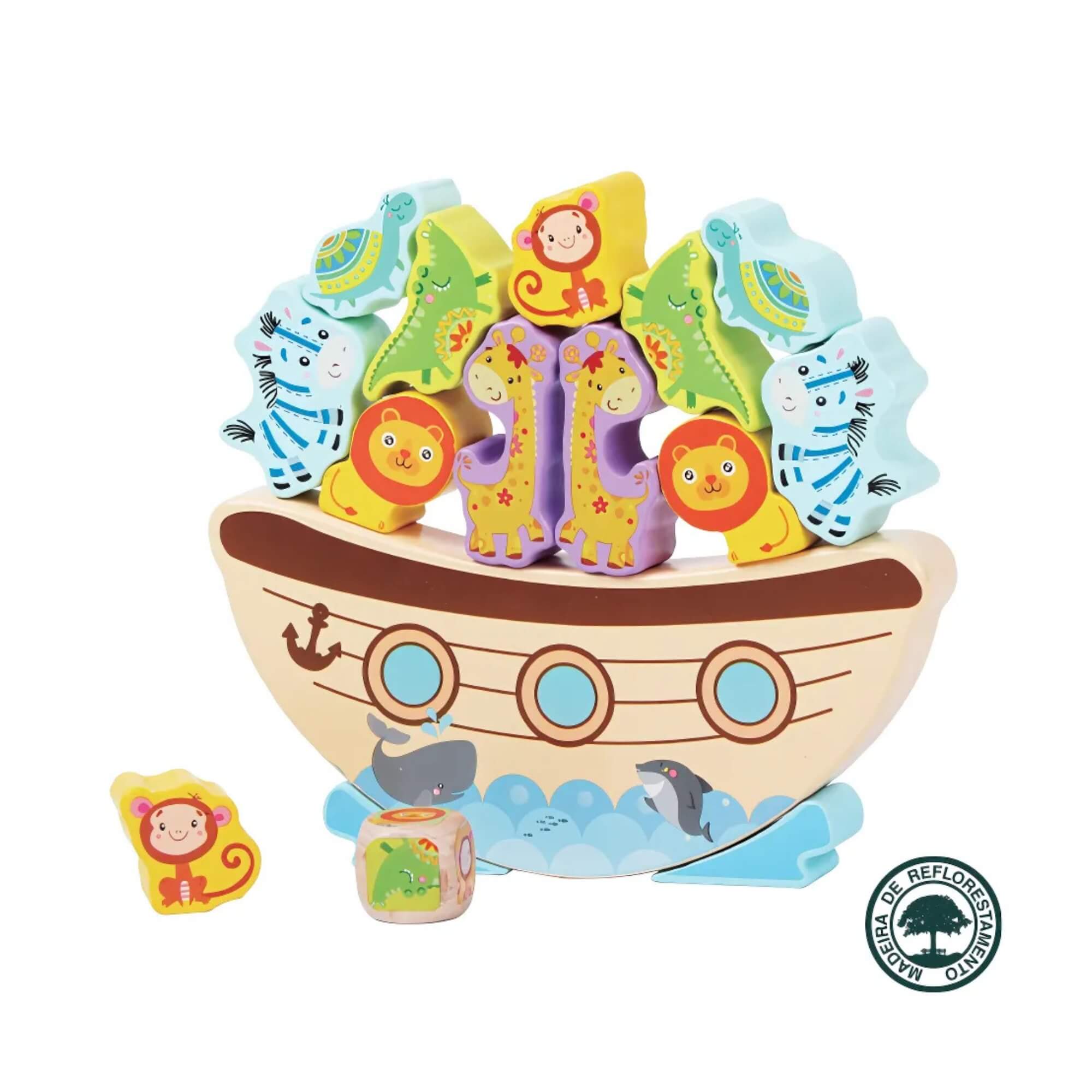 Brinquedo Educativo de Madeira Balança Barco Montessori Polibrinq - BDM23