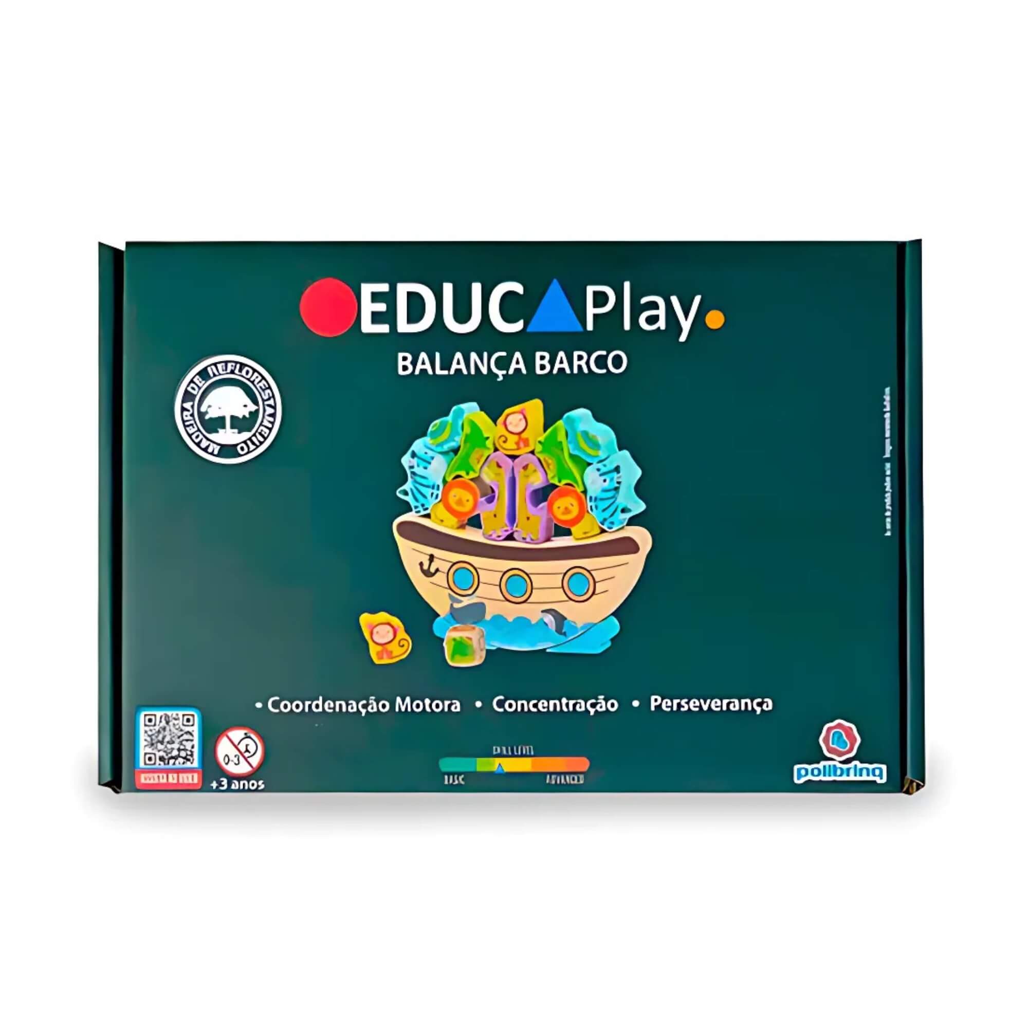 Brinquedo Educativo de Madeira Balança Barco Montessori Polibrinq - BDM23