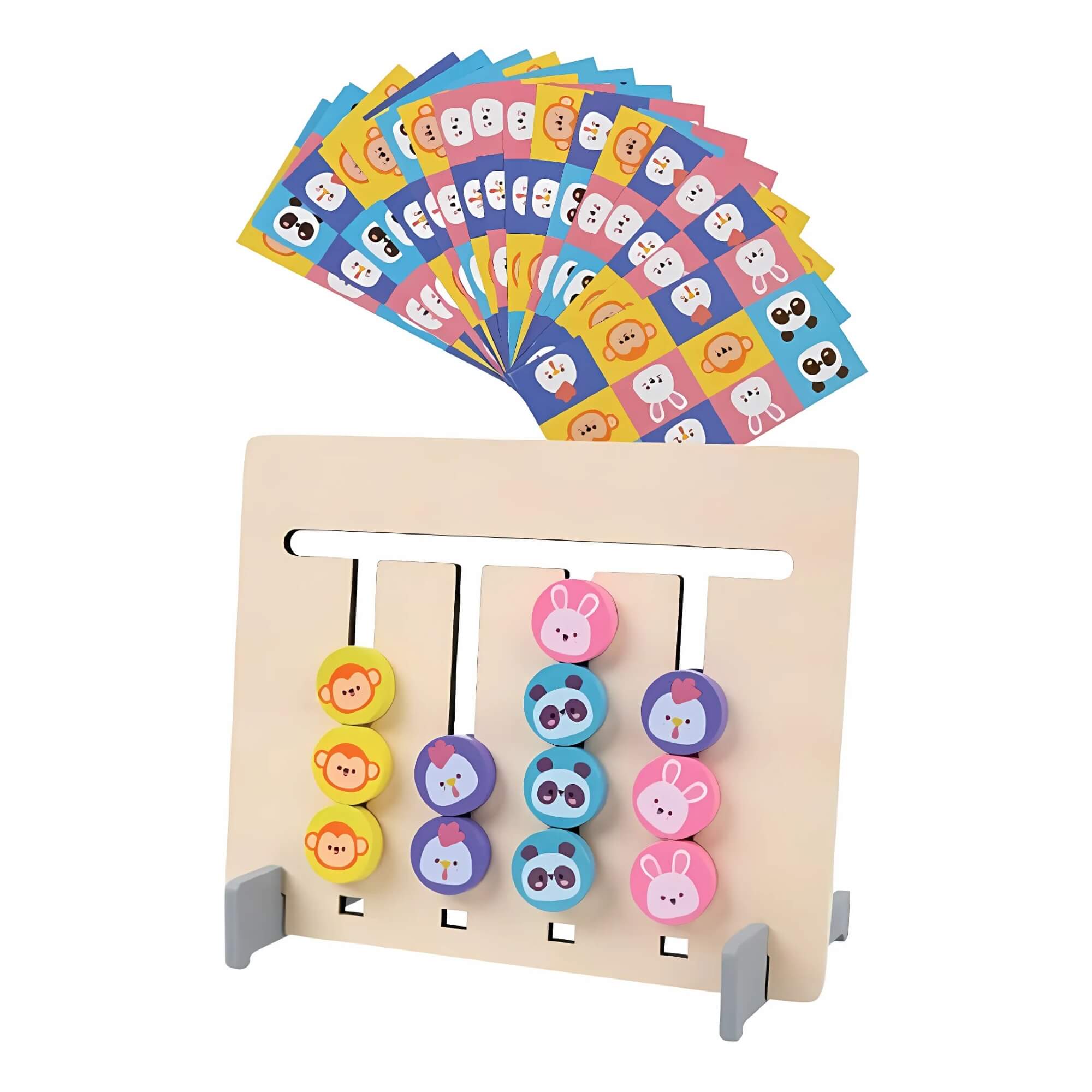Brinquedo Educativo de Madeira Trilha dos Bichos com 36 desafios Polibrinq - BDM24