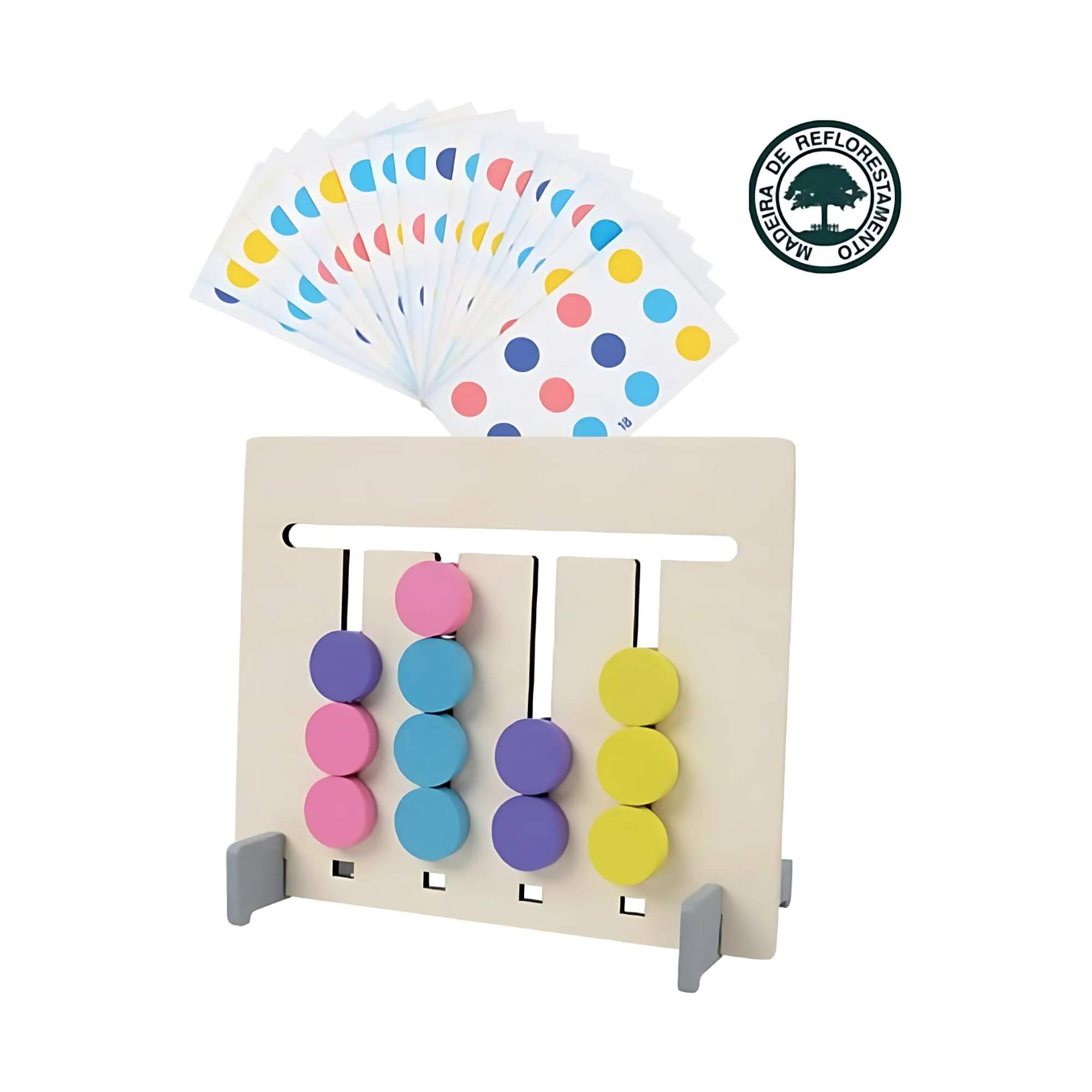 Brinquedo Educativo de Madeira Trilha dos Bichos com 36 desafios Polibrinq - BDM24