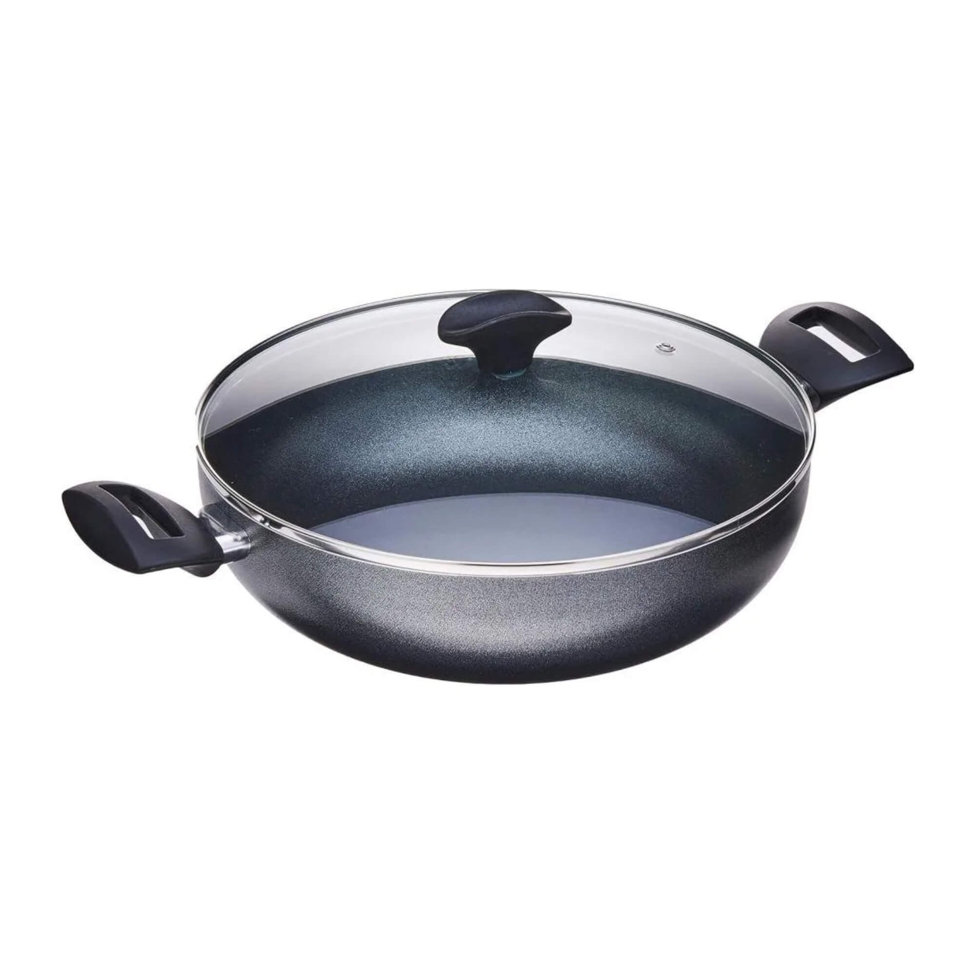 Panela Wok 28cm 3,55L com Tampa e Alça Ebony na cor Preta Brinox - 7190/195