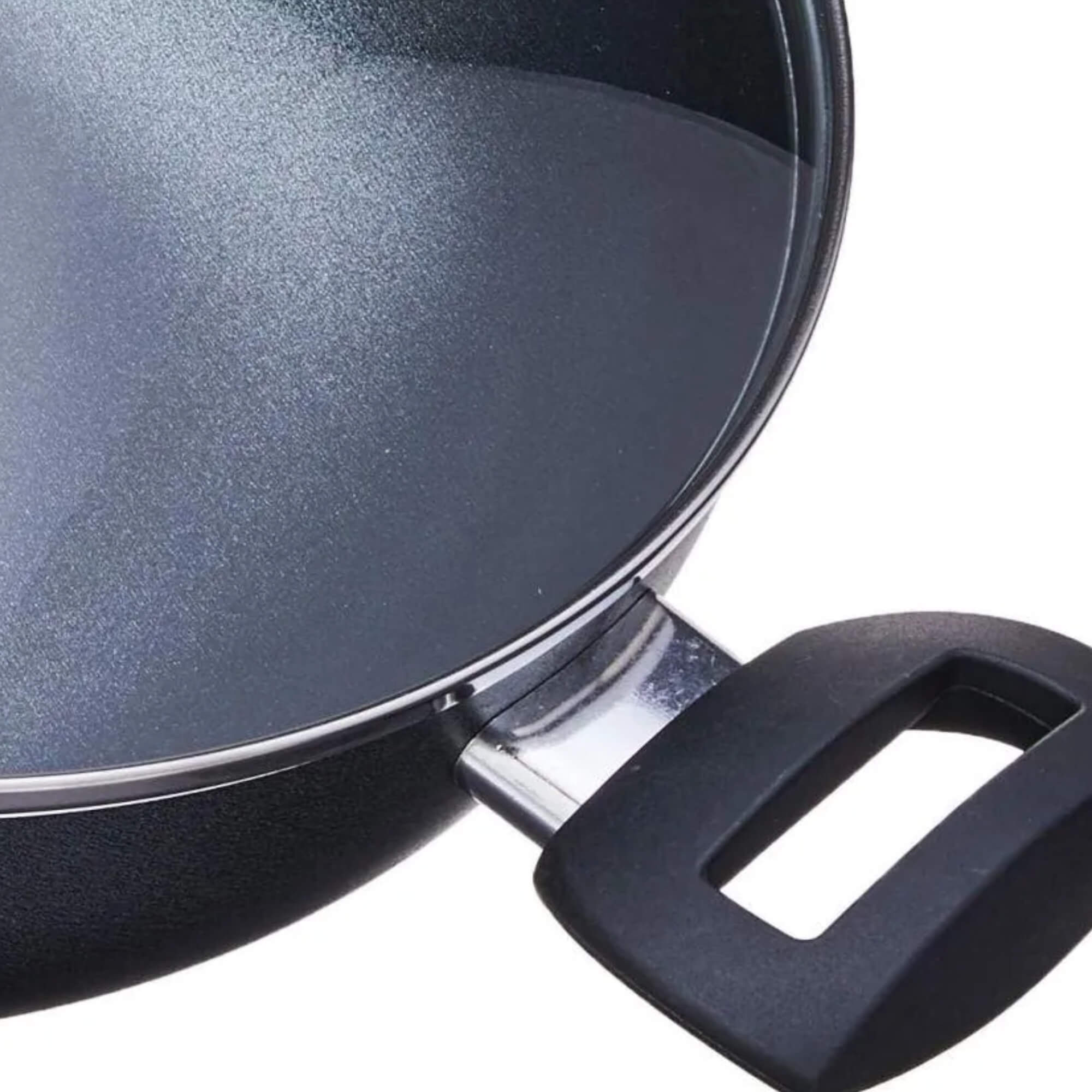 Panela Wok 28cm 3,55L com Tampa e Alça Ebony na cor Preta Brinox - 7190/195