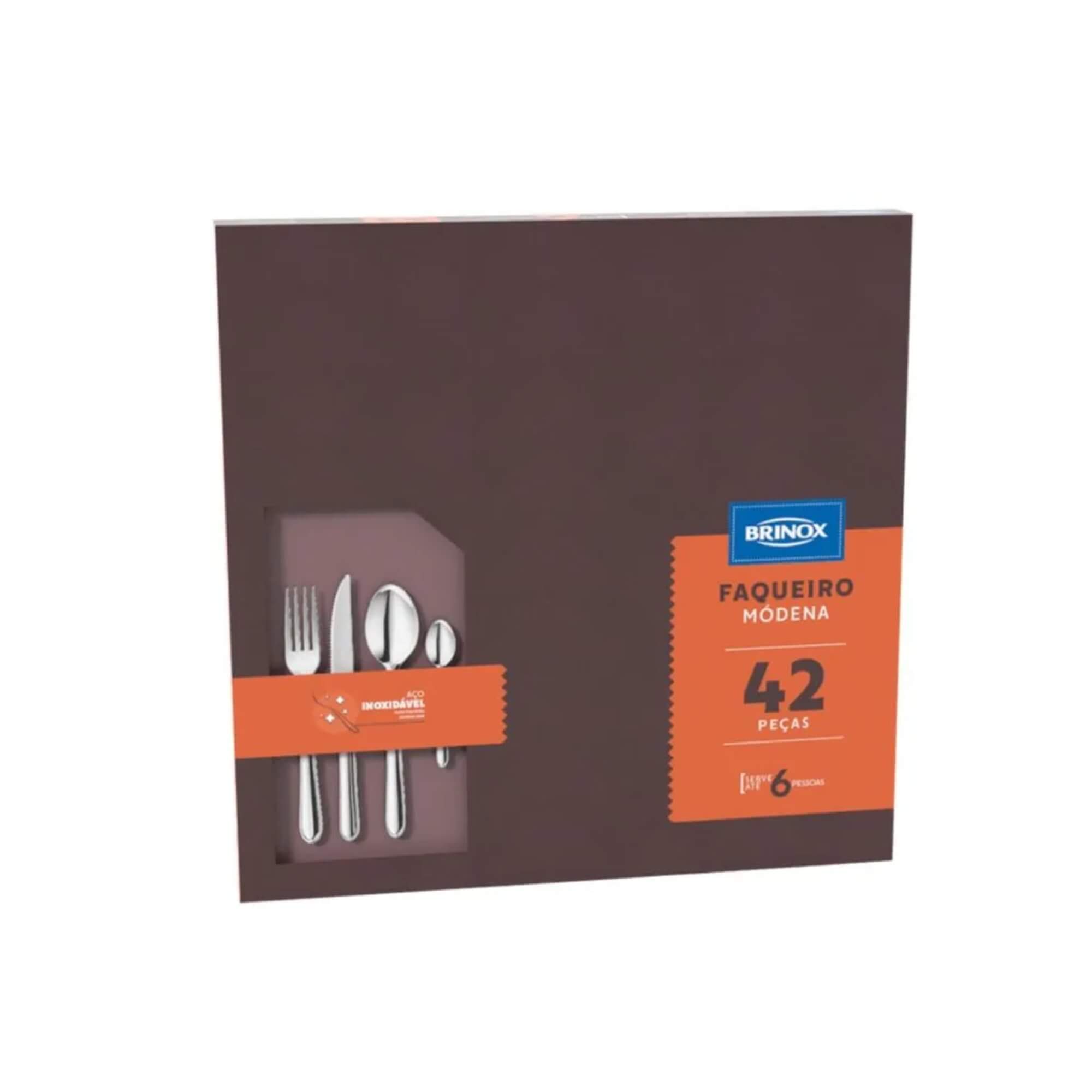 Faqueiro Módena 42 Peças Aço Inoxidável Brinox - 5119/118