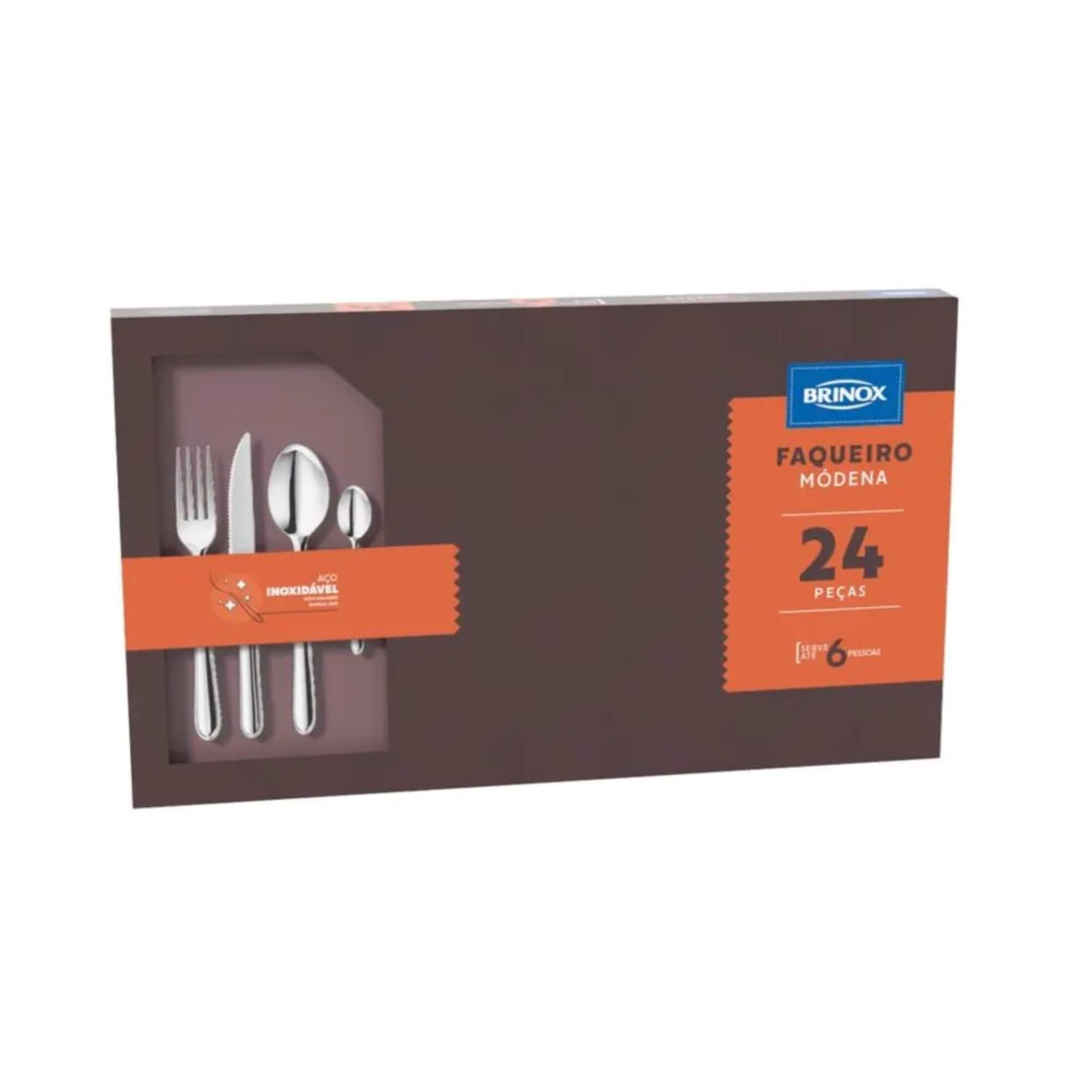 Faqueiro Módena 24 peças Aço Inoxidável Brinox - 5119/102