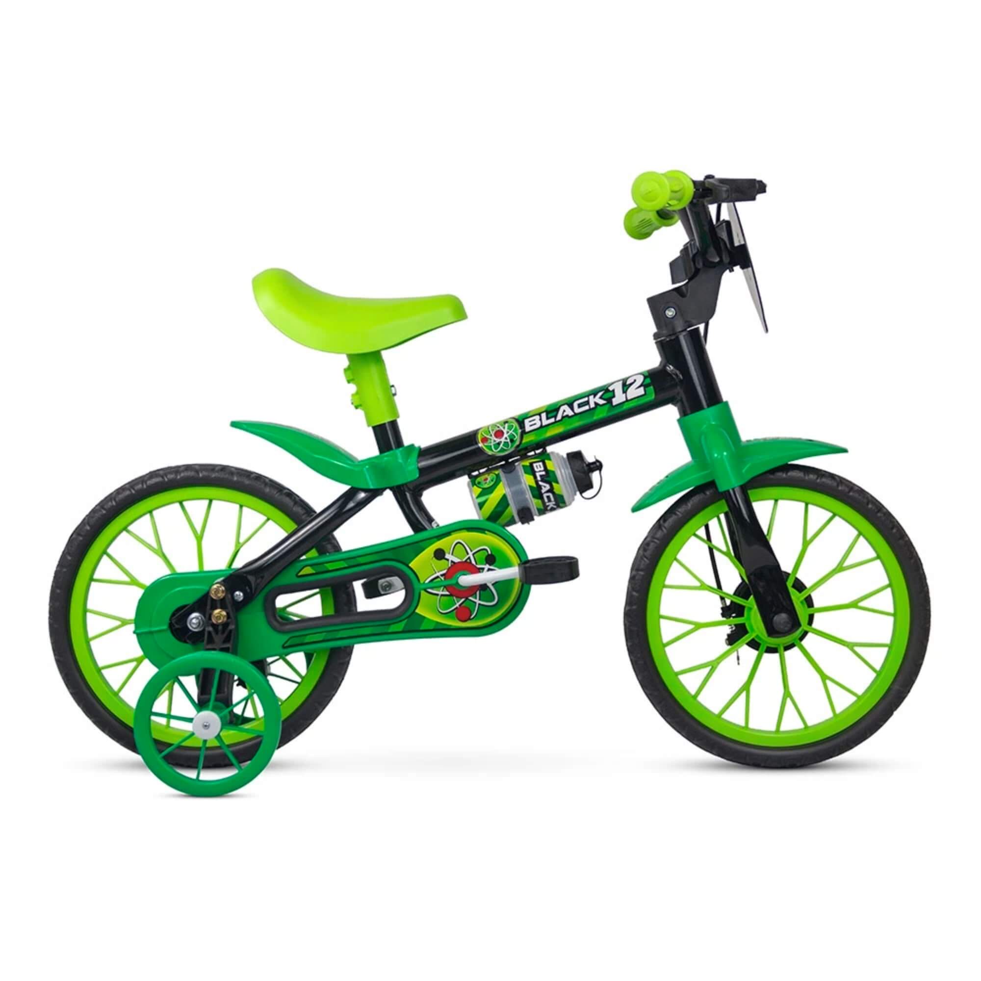 VAR Bicicleta Infantil Aro 12" Nathor (Escolha o Modelo) Modelo:Black