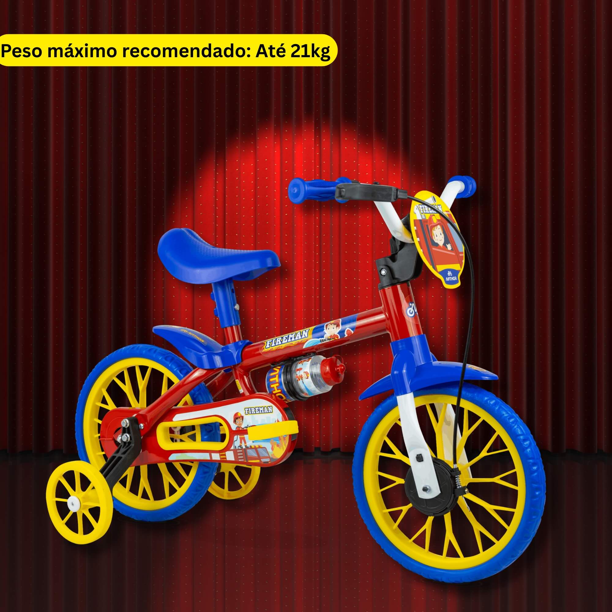 VAR Bicicleta Infantil Aro 12" Nathor (Escolha o Modelo) Modelo:Fire Man