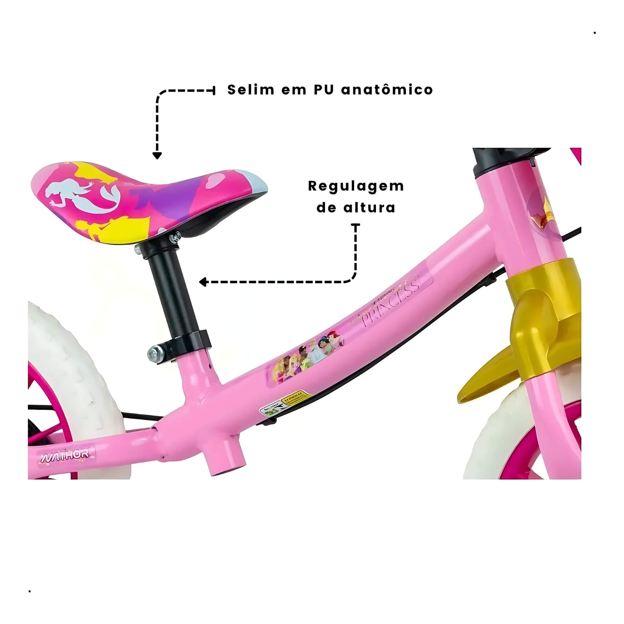 VAR Bicicleta Infantil Aro 12" Nathor (Escolha o Modelo) Modelo:Balance Princesas