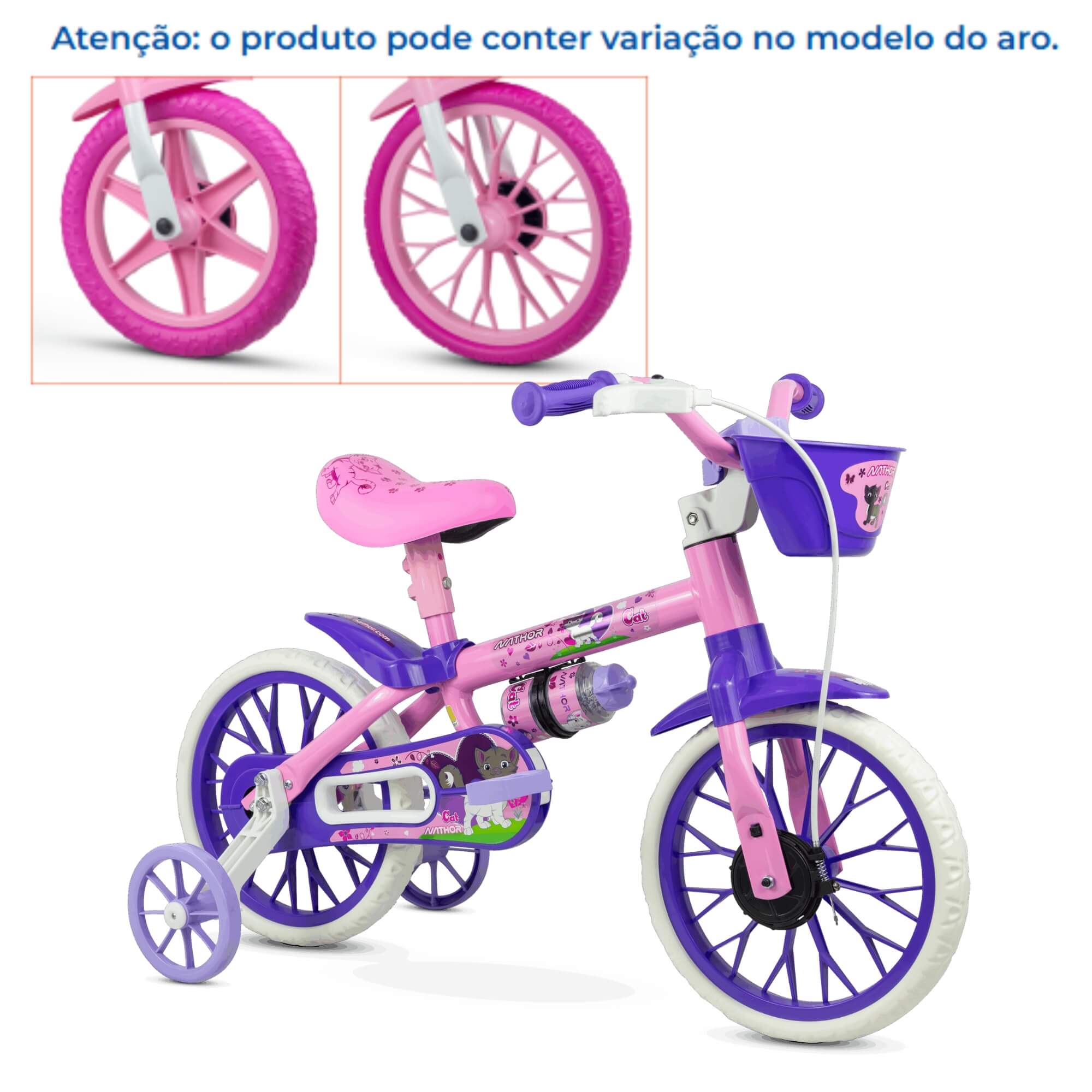 VAR Bicicleta Infantil Aro 12" Nathor (Escolha o Modelo) Modelo:Cat