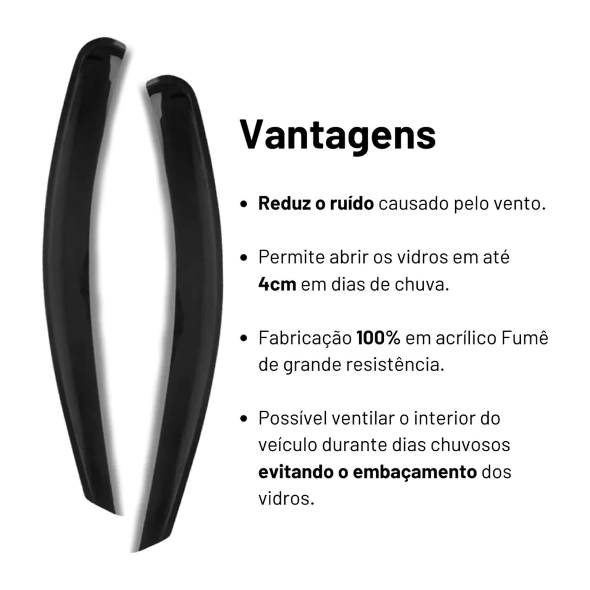 Calha de Chuva Defletor Territory 2020/2021/2022/2023 4 Portas Ecoflex - 10025A