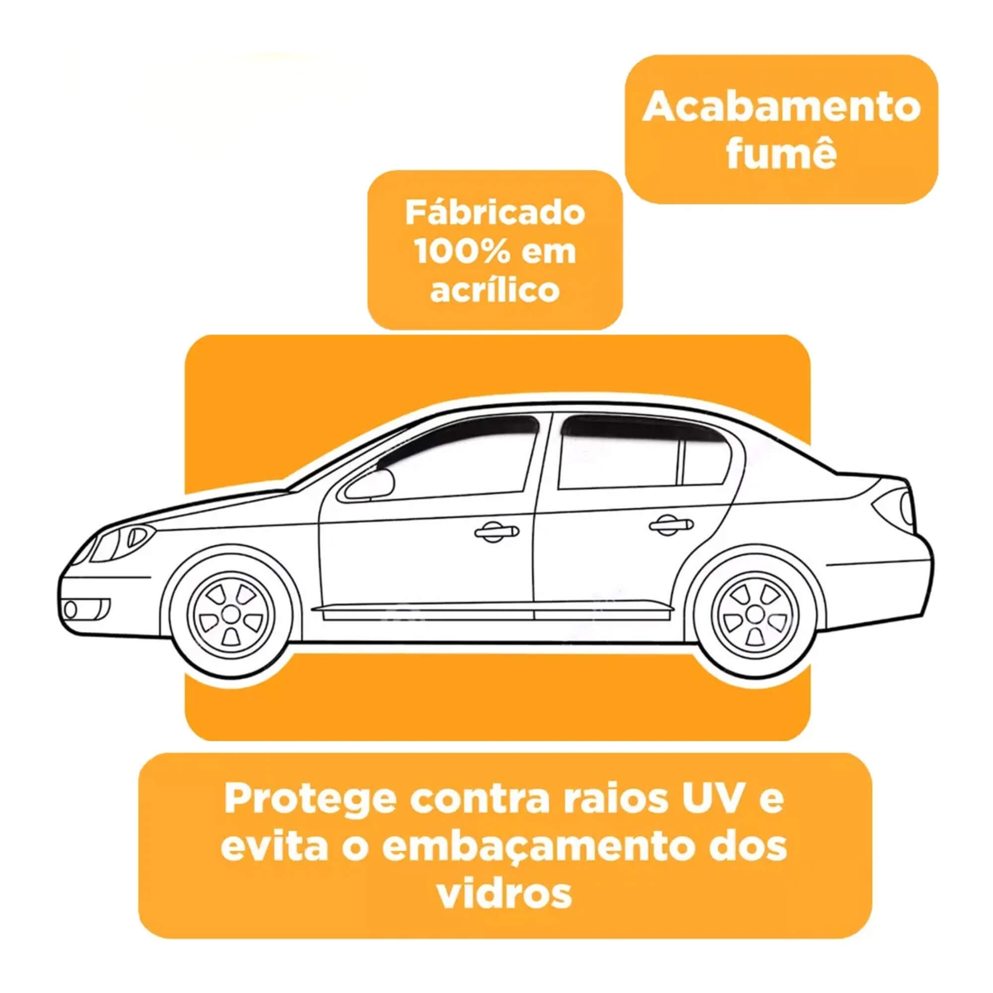 Calha de Chuva Defletor Territory 2020/2021/2022/2023 4 Portas Ecoflex - 10025A