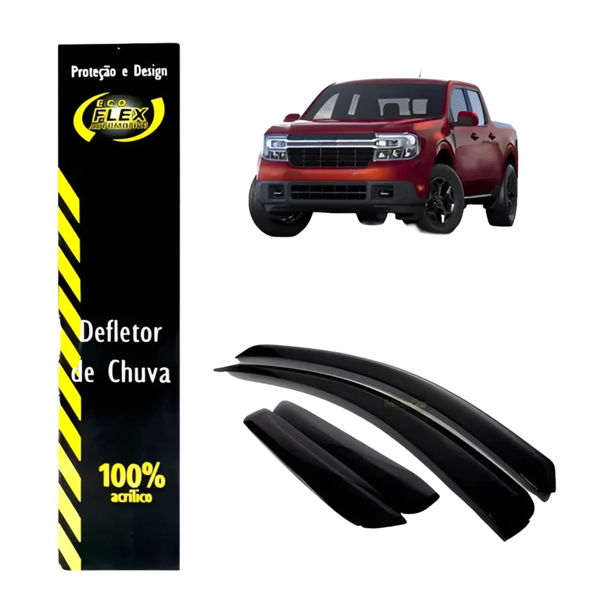 Calha de Chuva Defletor Maverick 2022/2023/2024/2025 4 Portas Ecoflex - 10028A