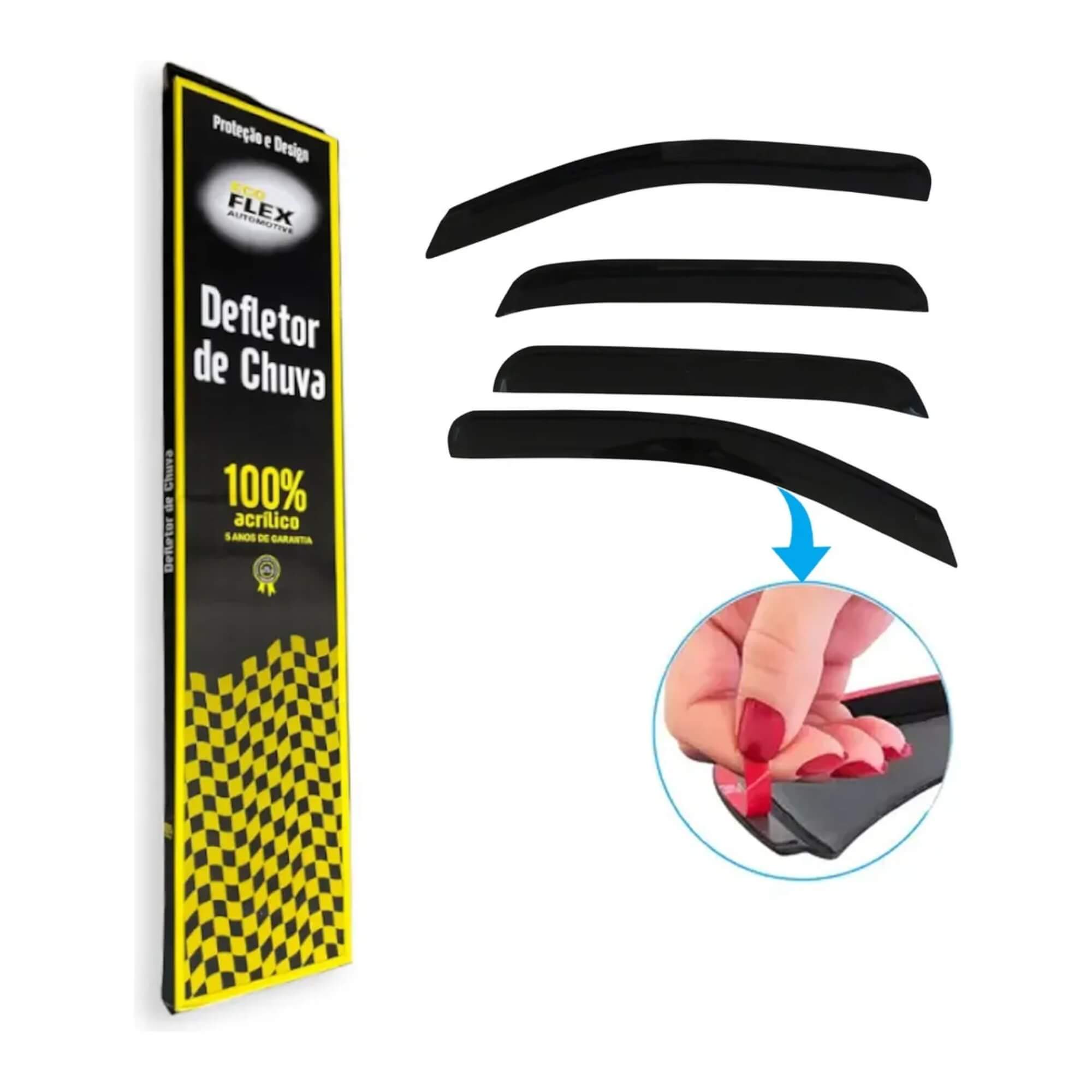 Calha de Chuva Defletor Maverick 2022/2023/2024/2025 4 Portas Ecoflex - 10028A