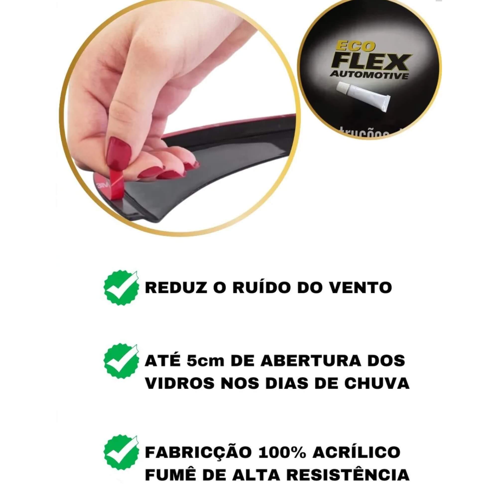 Calha de Chuva Defletor Kangoo 2024 em diante 2 Portas Ecoflex - 91013A