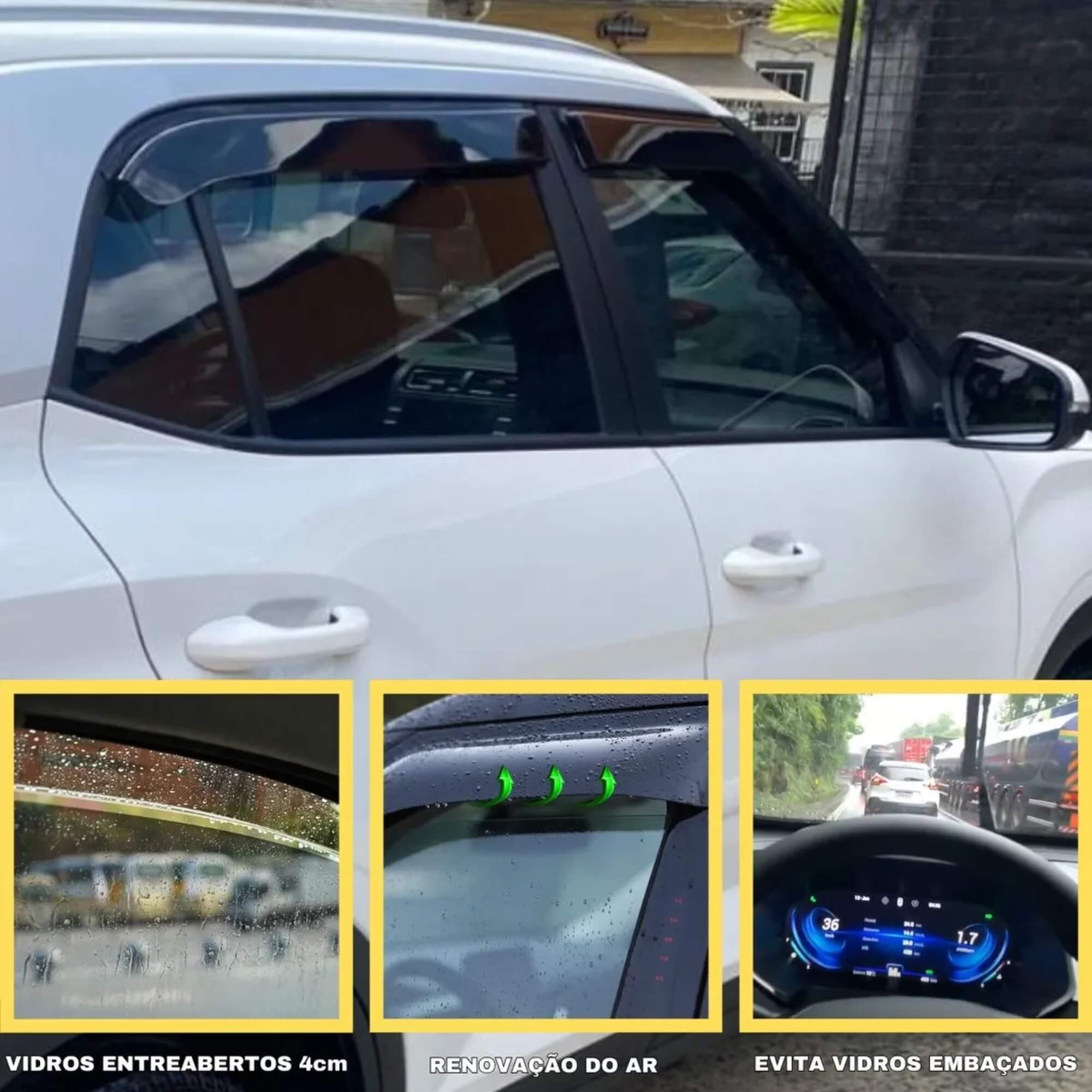 Calha de Chuva Defletor Creta 2022/2023/2024/2025 4 Portas Ecoflex - 16020A