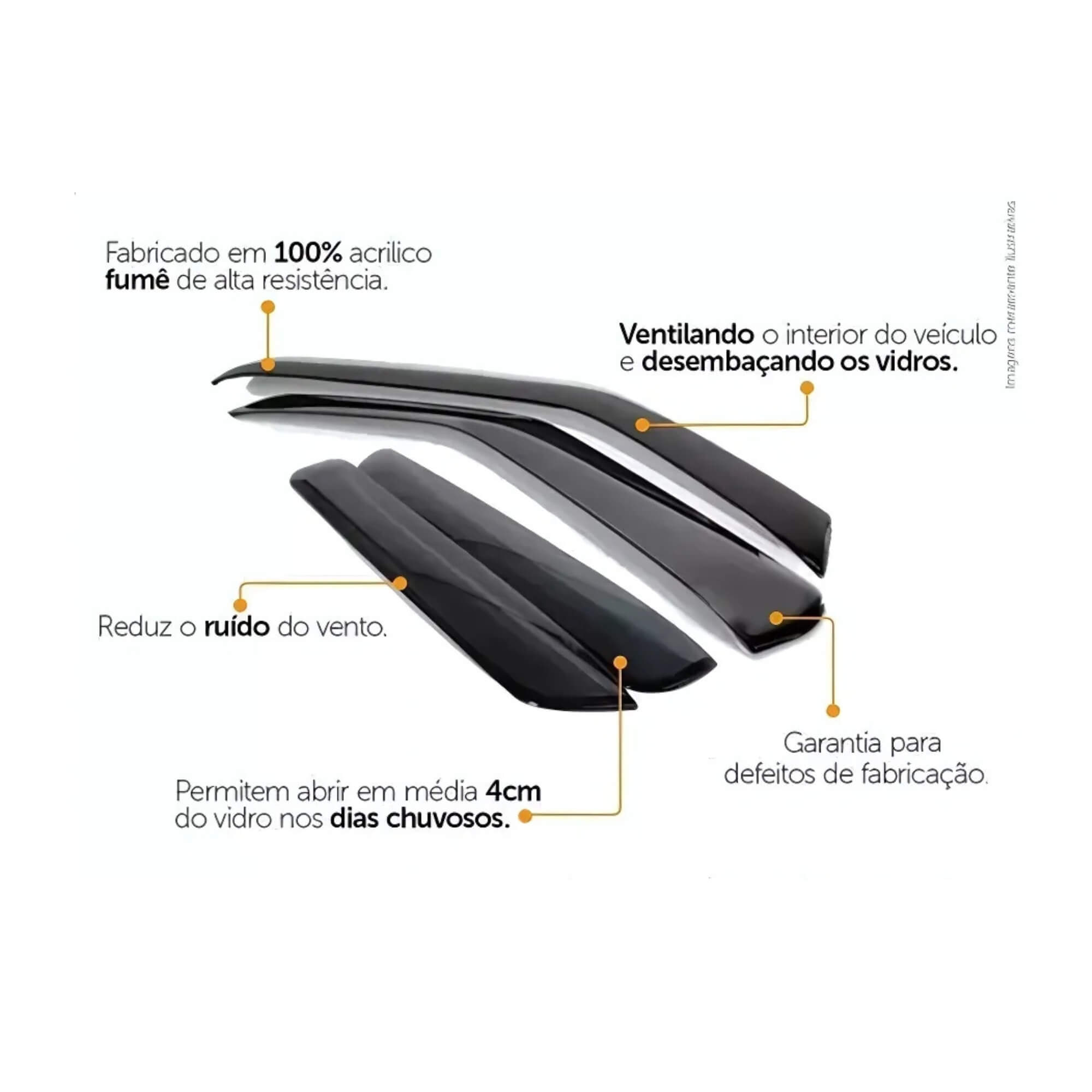 Calha de Chuva Defletor C3 Aircross 2024 2025 4 Portas Ecoflex - 71010A