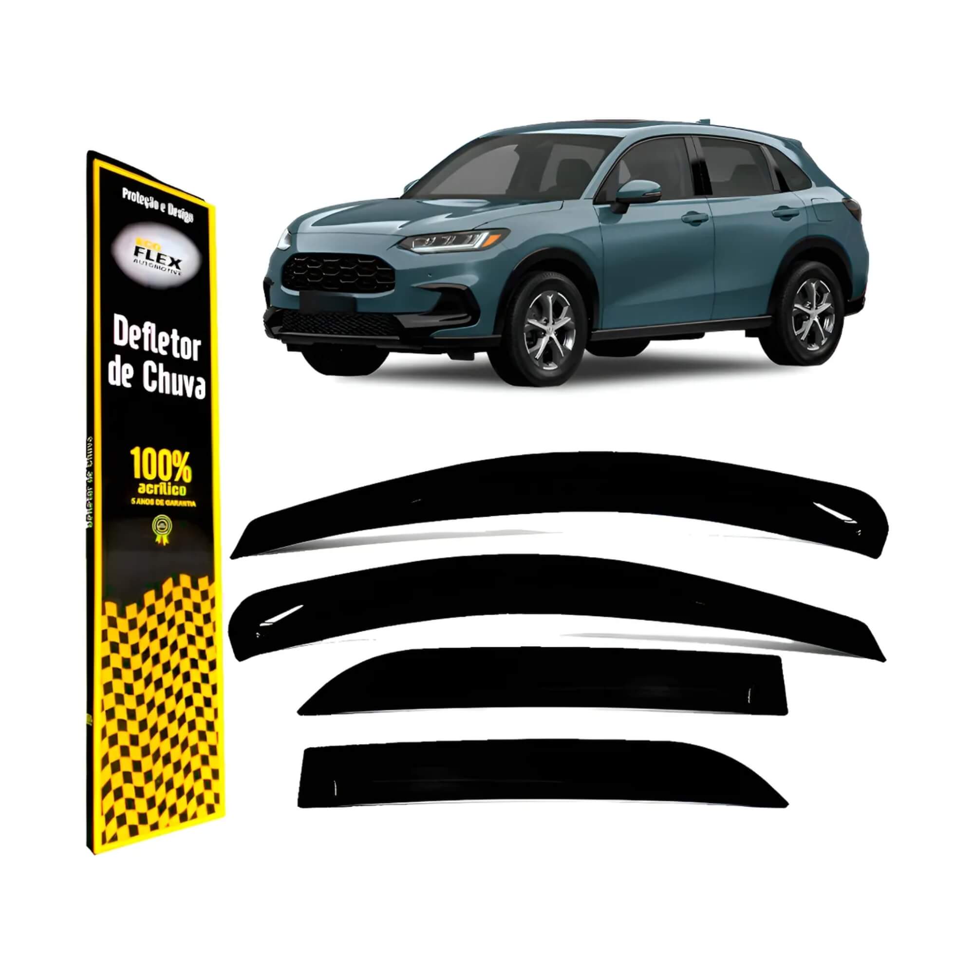 Calha de Chuva Defletor Honda ZR-V 2024 2025 4 Portas Preto Ecoflex - 78017A
