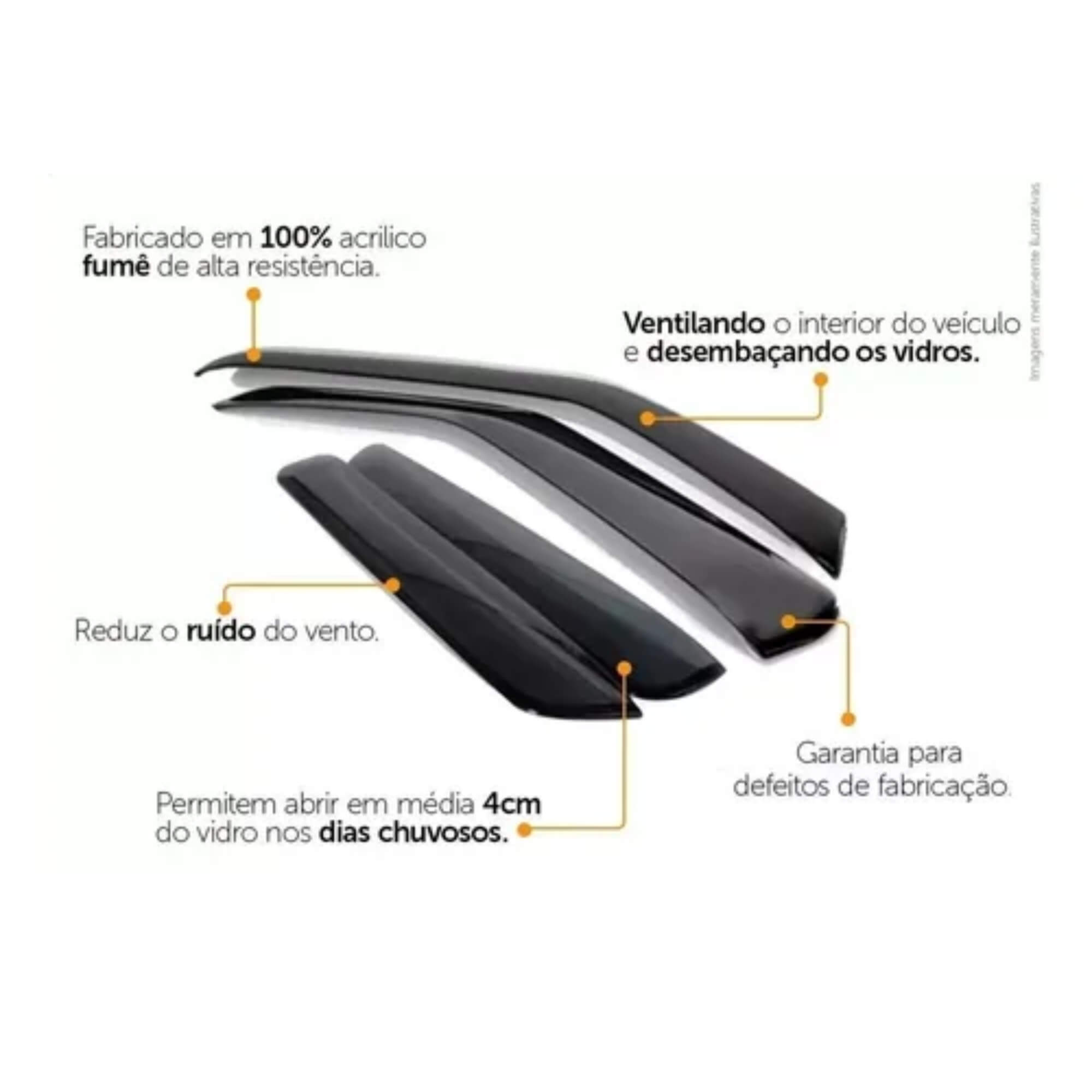 Calha de Chuva Defletor Byd Song Plus 2023/2024/2025 4 Portas Ecoflex - 96000A