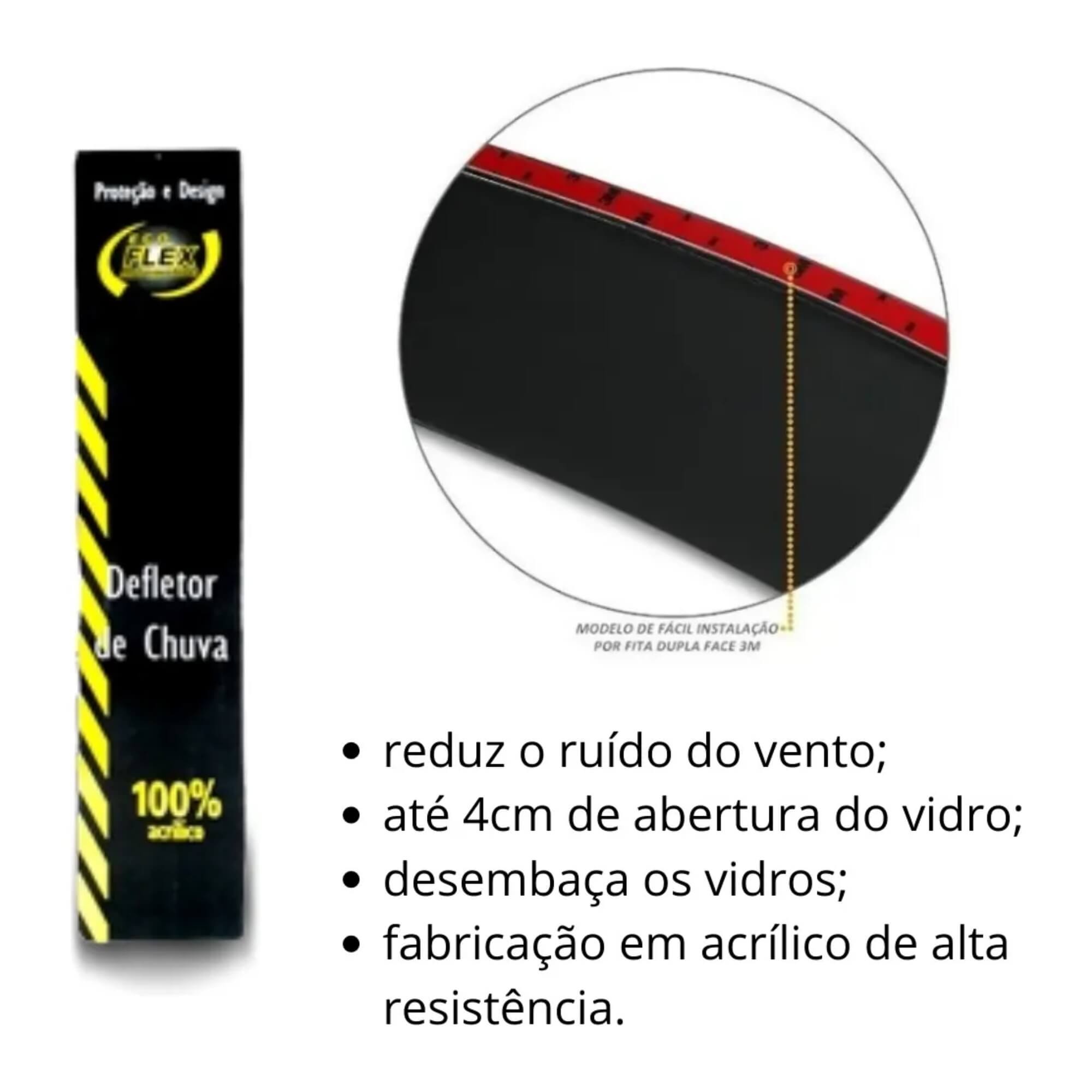 Calha de Chuva Defletor Byd Dolphin 2024 4 Portas Ecoflex - 96001A