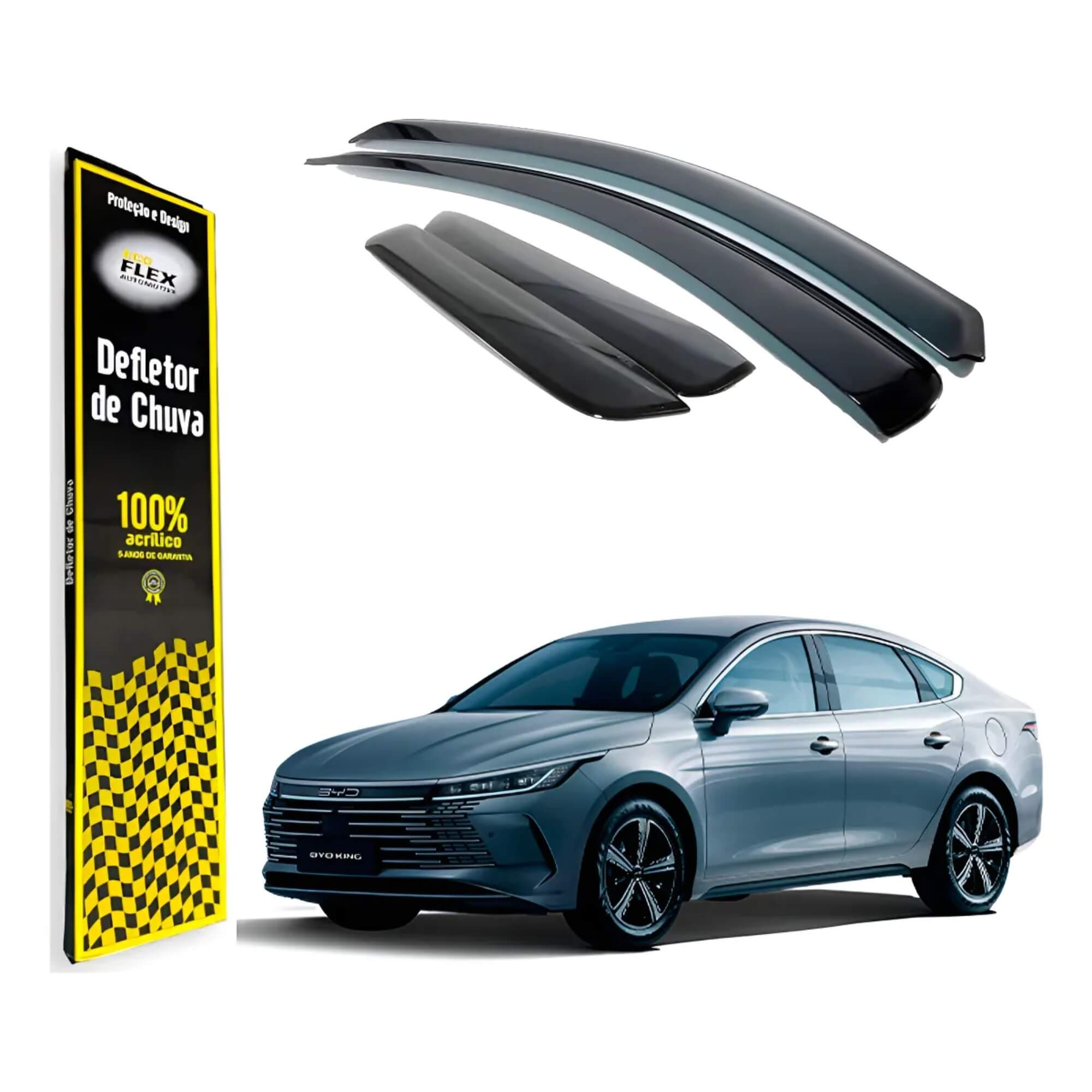 Calha de Chuva Defletor Byd King 2025 4 Portas Ecoflex - 96004A