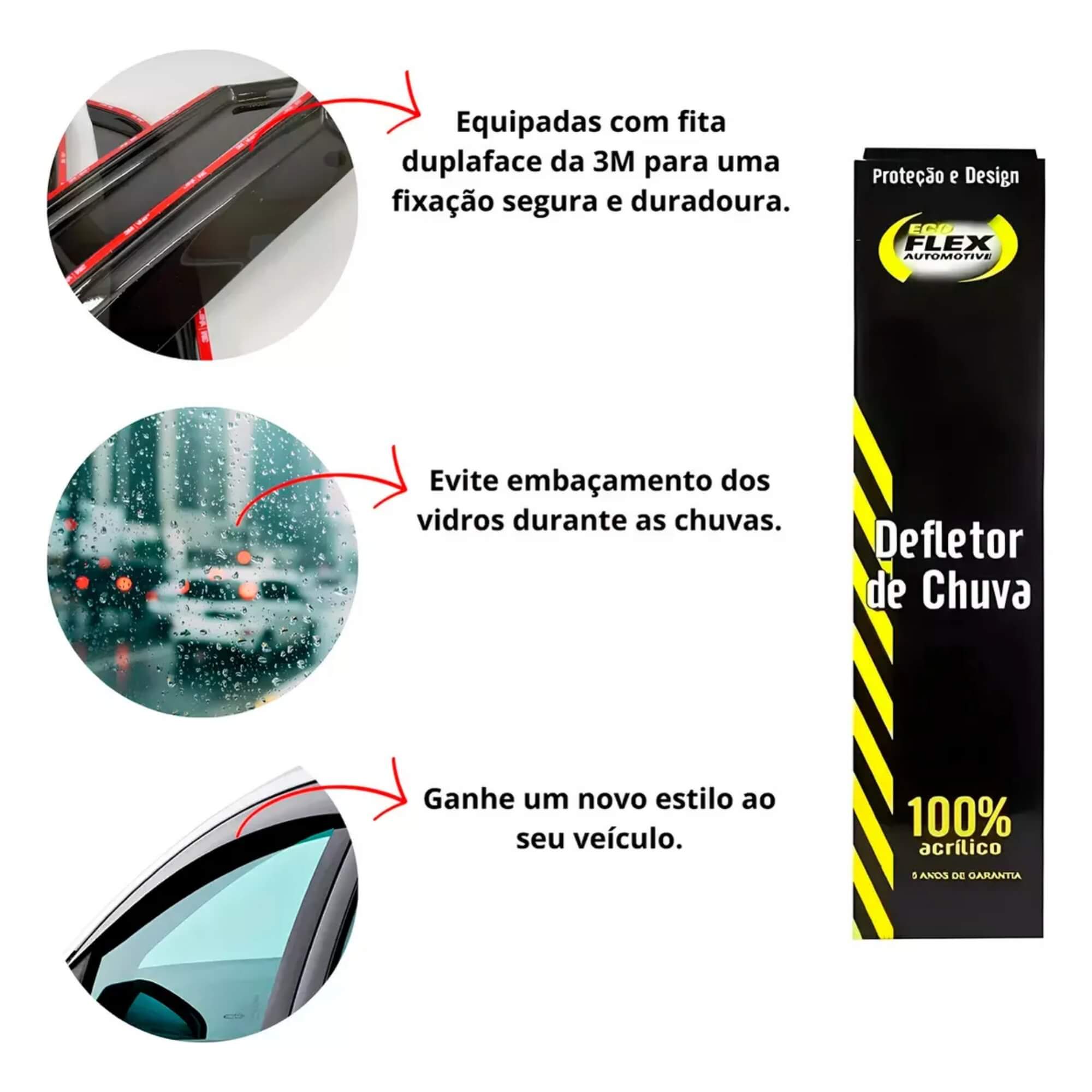 Calha de Chuva Defletor Byd Song Pro 2025 2026 4 Portas Ecoflex - 96005A