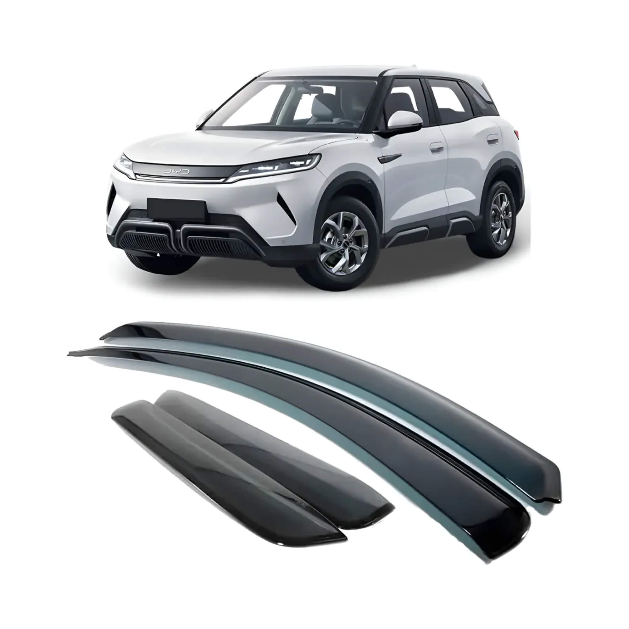 Calha de Chuva Defletor Byd Yuan Pro 2025 2026 Preto 4 Portas Ecoflex - 96006A
