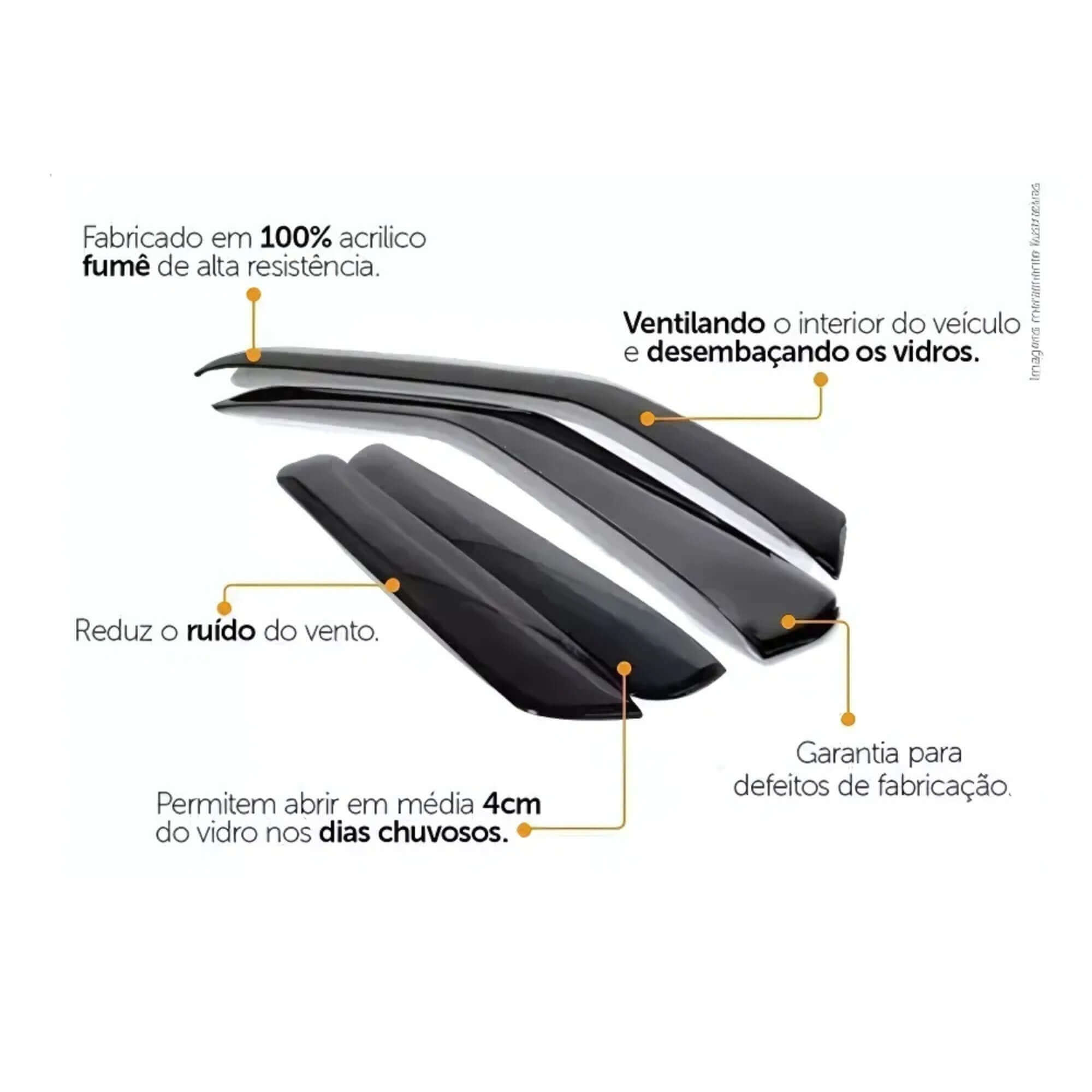 Calha de Chuva Defletor Byd Yuan Pro 2025 2026 Preto 4 Portas Ecoflex - 96006A