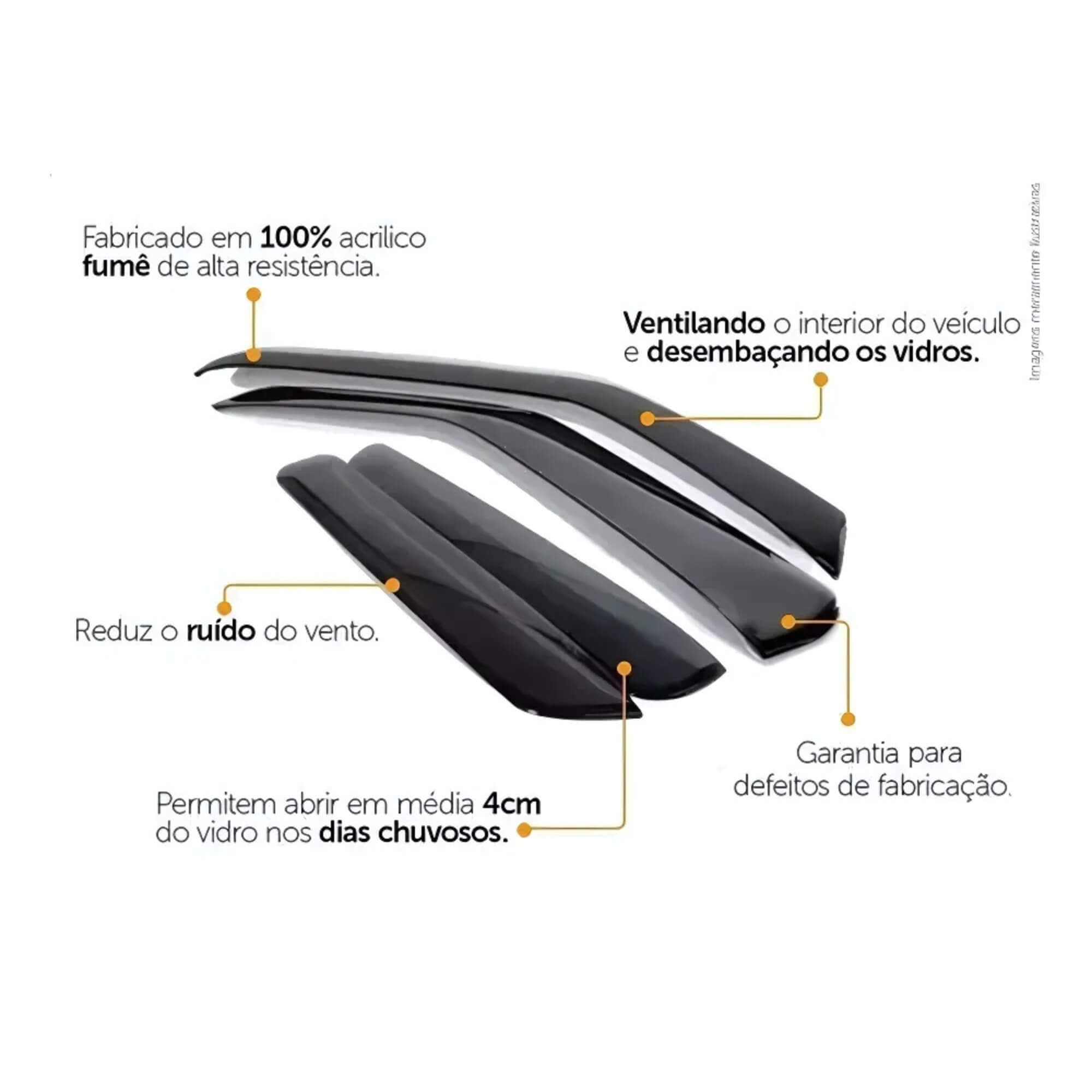 Calha de Chuva Defletor Byd Yuan Plus 2025 2026 4 Portas Ecoflex - 96007A