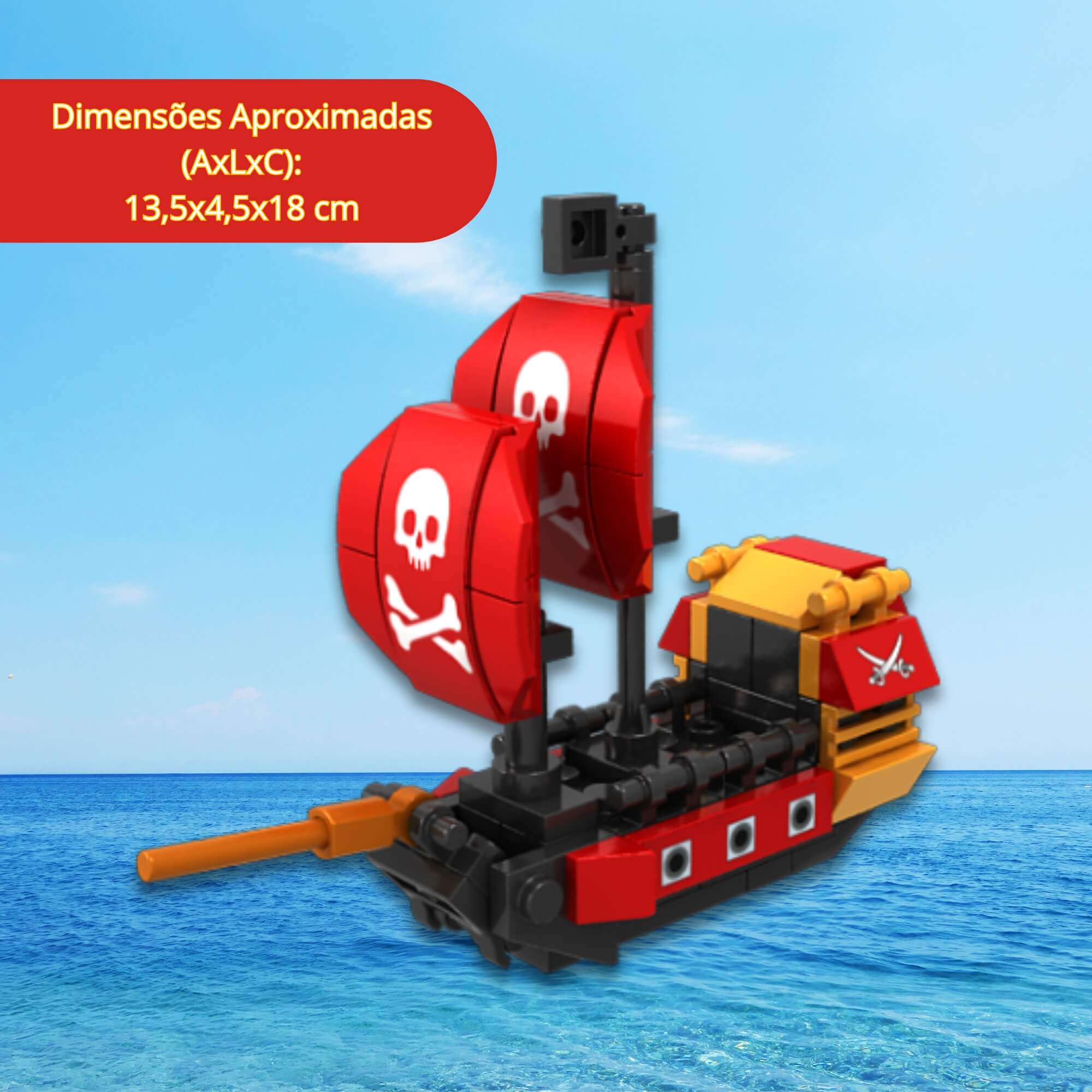 Brinquedo Infantil Barco Pirata 60 Peças Xalingo - 15254