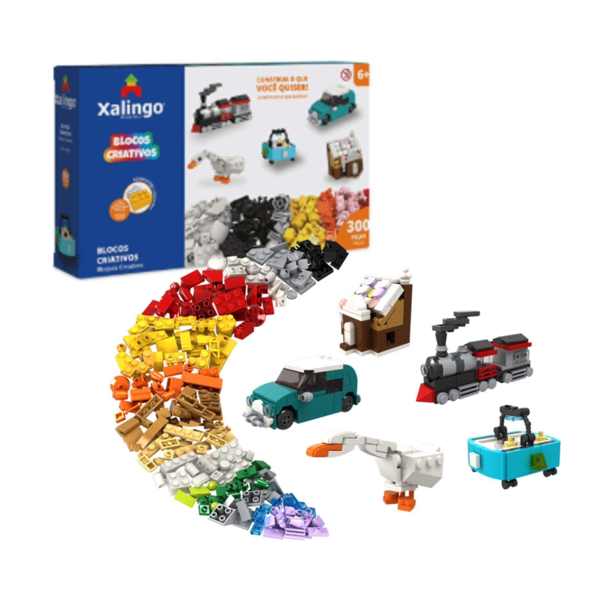 Brinquedo Infantil Blocos Criativos 300 Peças Xalingo - 15332