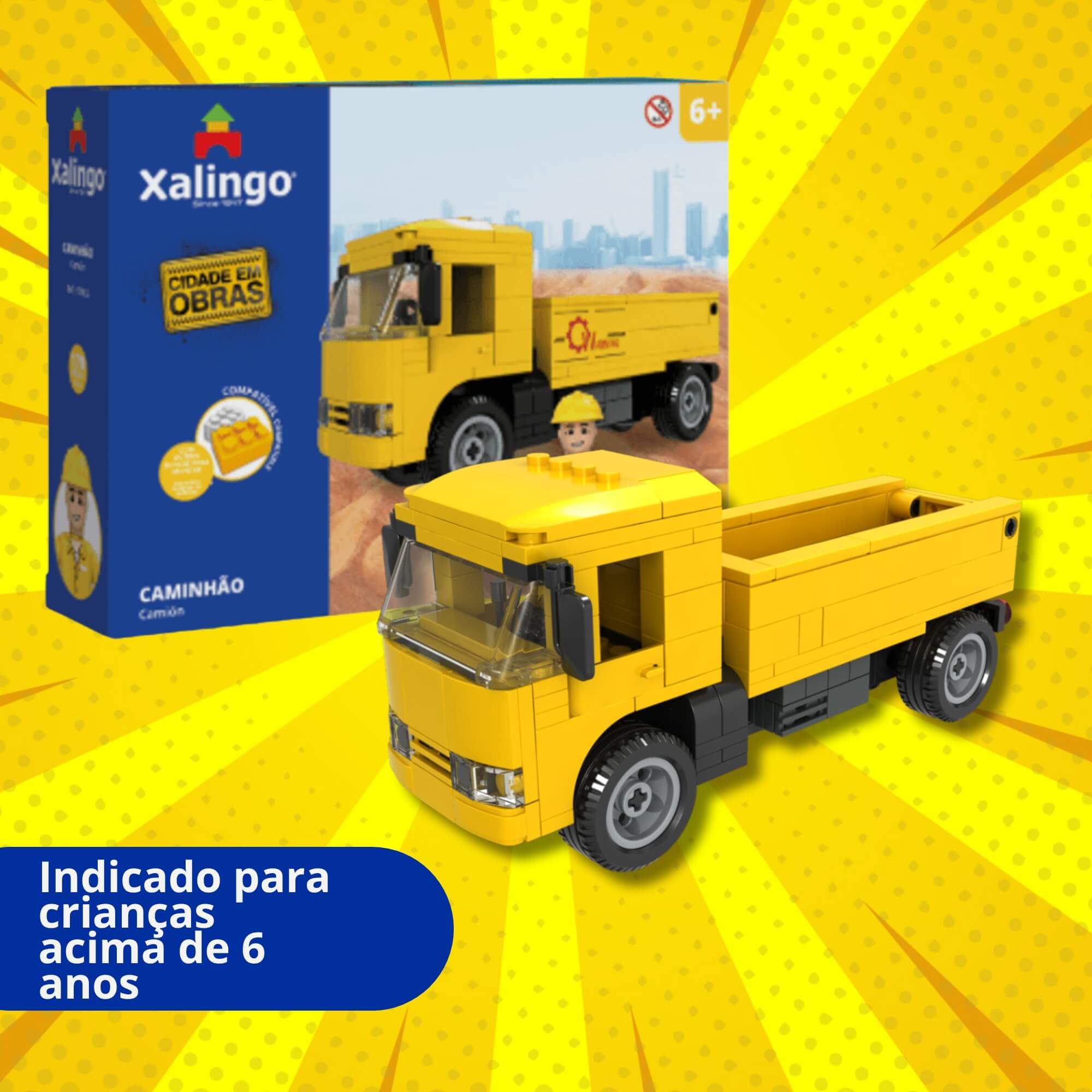 Brinquedo Infantil Cidade em Obras Caminhão 170 Peças Xalingo - 15565
