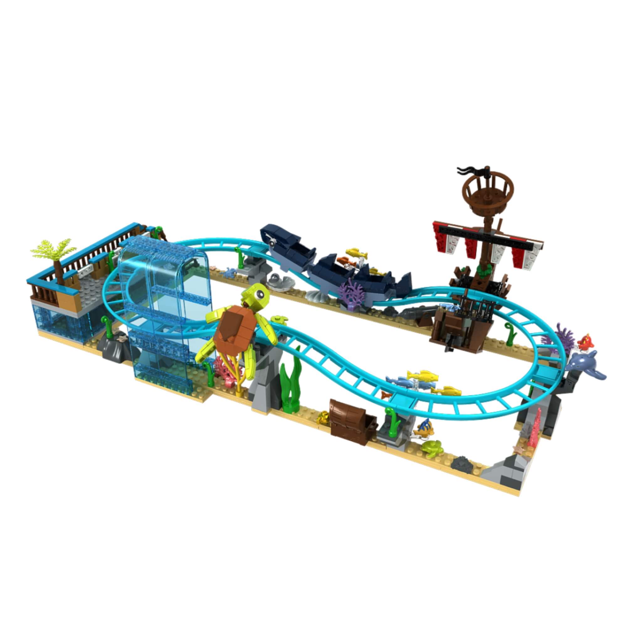 Brinquedo Infantil Blocos de Montar Piratas Montanha Russa 671 Peças Xalingo - 16376
