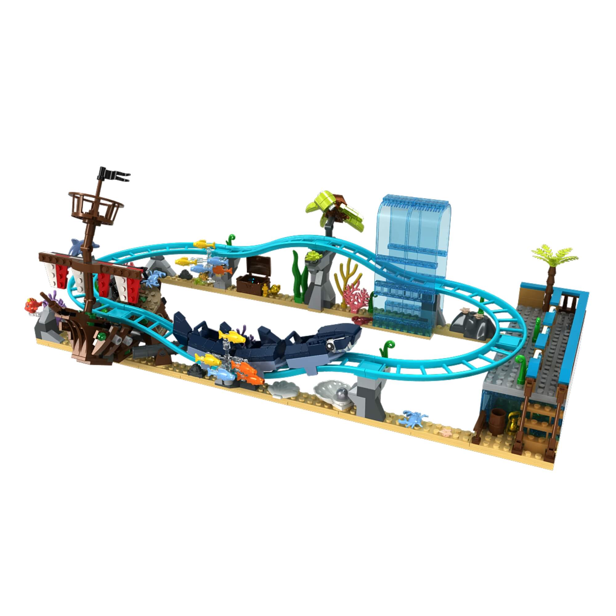 Brinquedo Infantil Blocos de Montar Piratas Montanha Russa 671 Peças Xalingo - 16376
