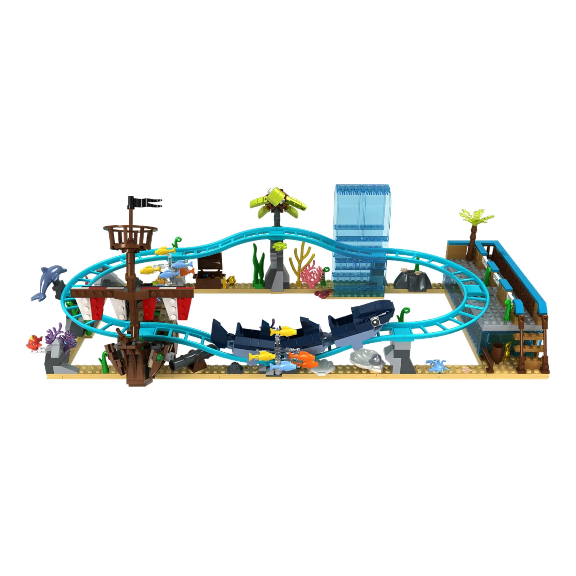 Brinquedo Infantil Blocos de Montar Piratas Montanha Russa 671 Peças Xalingo - 16376