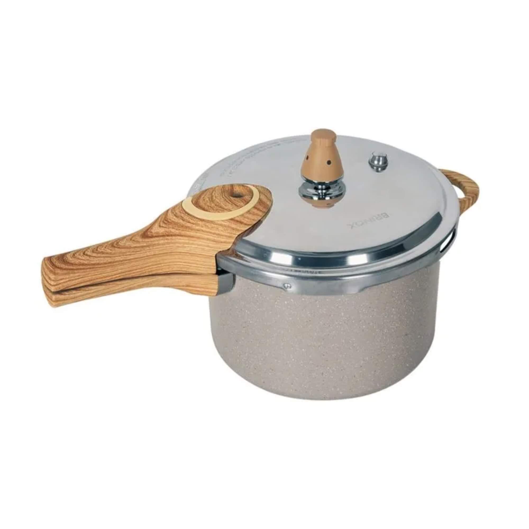 Panela de Pressão Indução Antiaderente Ceramic Life Pressure 4,2 Litros Areia Brinox - 4952/105
