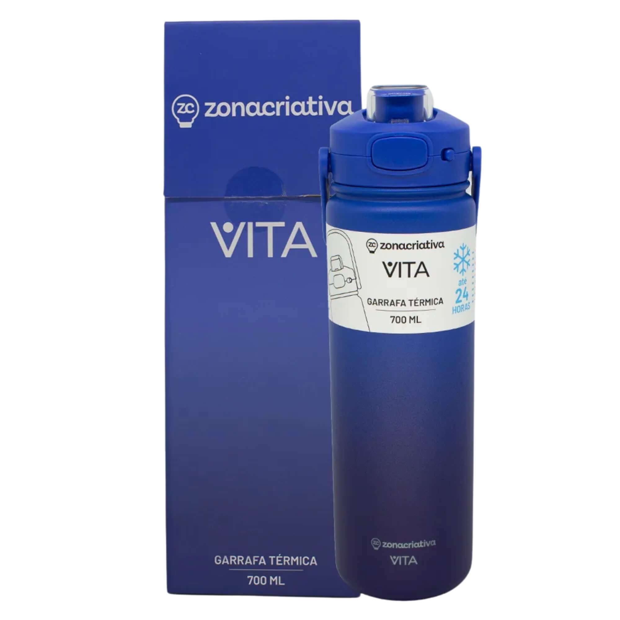 Garrafa Térmica Vita 700ml Mar Profundo Zona Criativa - 10073092