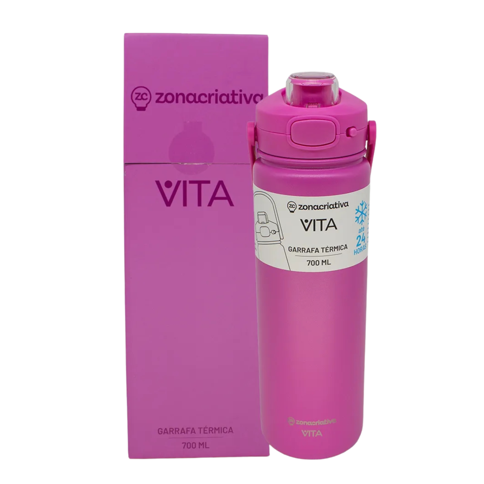 Garrafa Térmica Vita Quartzo 700ml Zona Criativa - 10073096